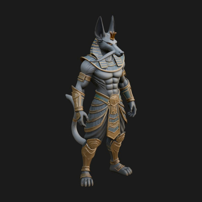 Anubis Egyptian God Statue Design 16 3D Print Model