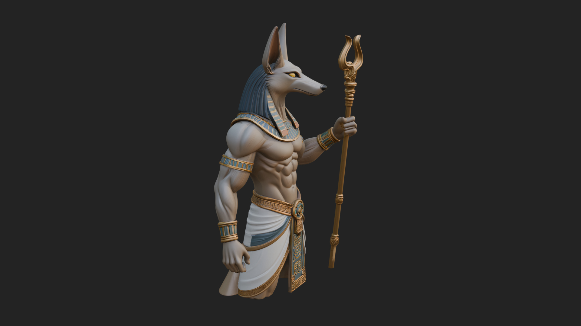 Anubis Egyptian God Statue Design 17 3D Print Model 3D Model