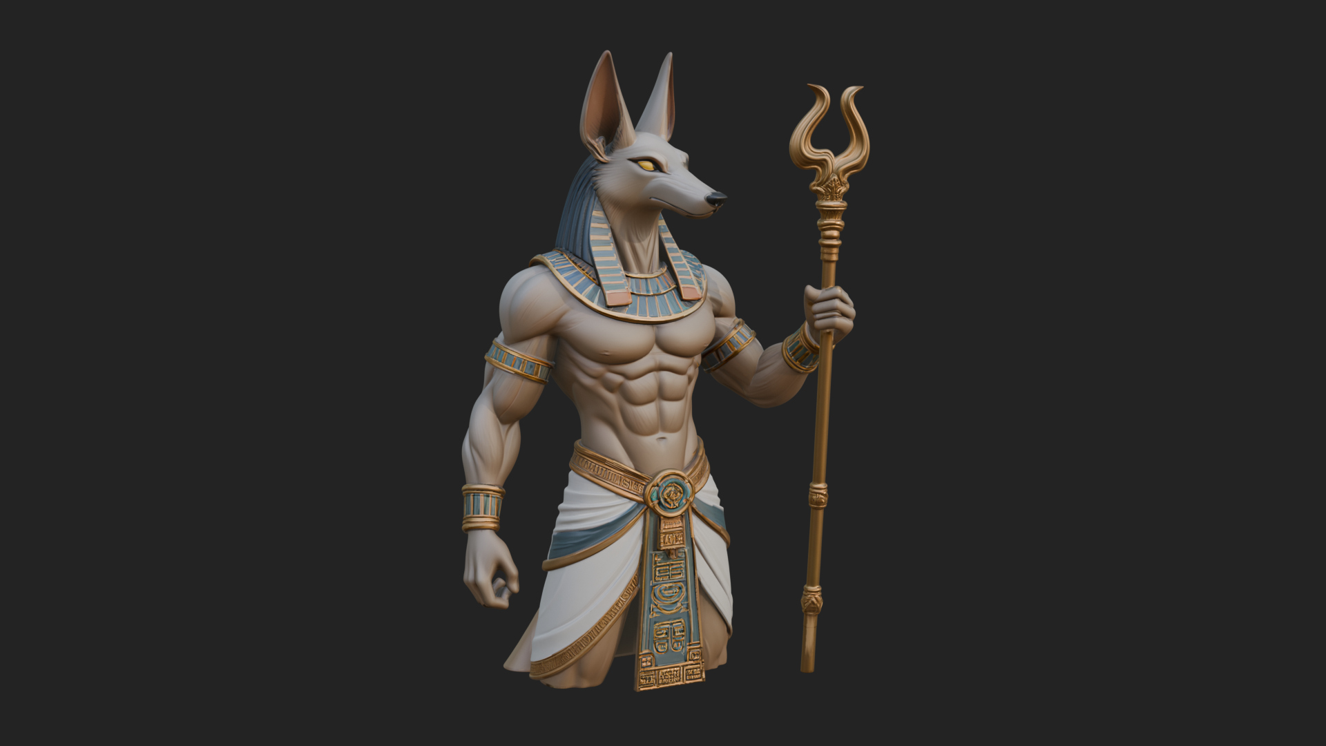 Anubis Egyptian God Statue Design 17 3D Print Model 3D Model