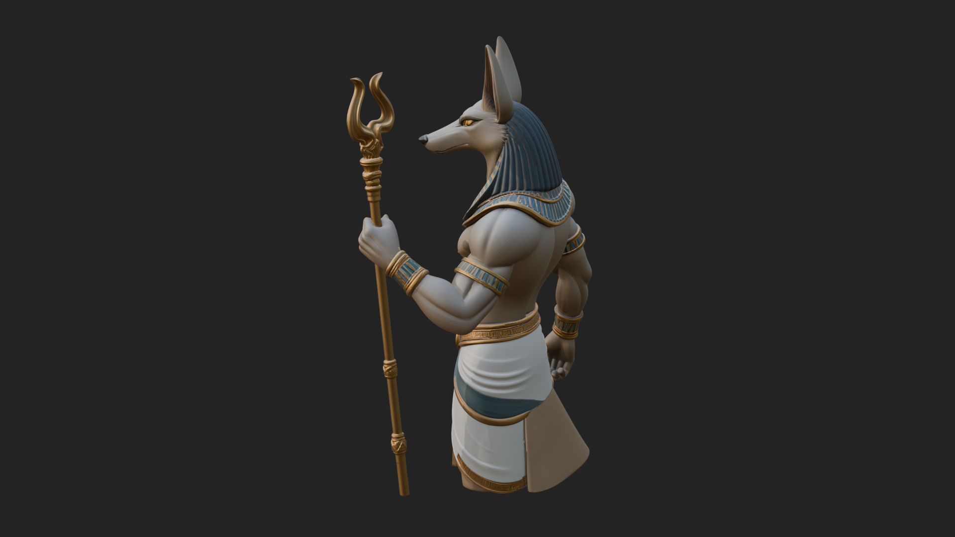 Anubis Egyptian God Statue Design 17 3D Print Model 3D Model