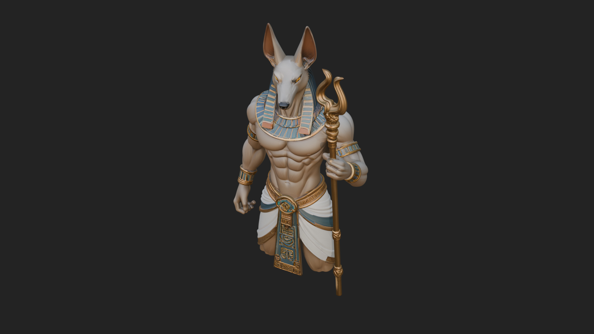 Anubis Egyptian God Statue Design 17 3D Print Model 3D Model