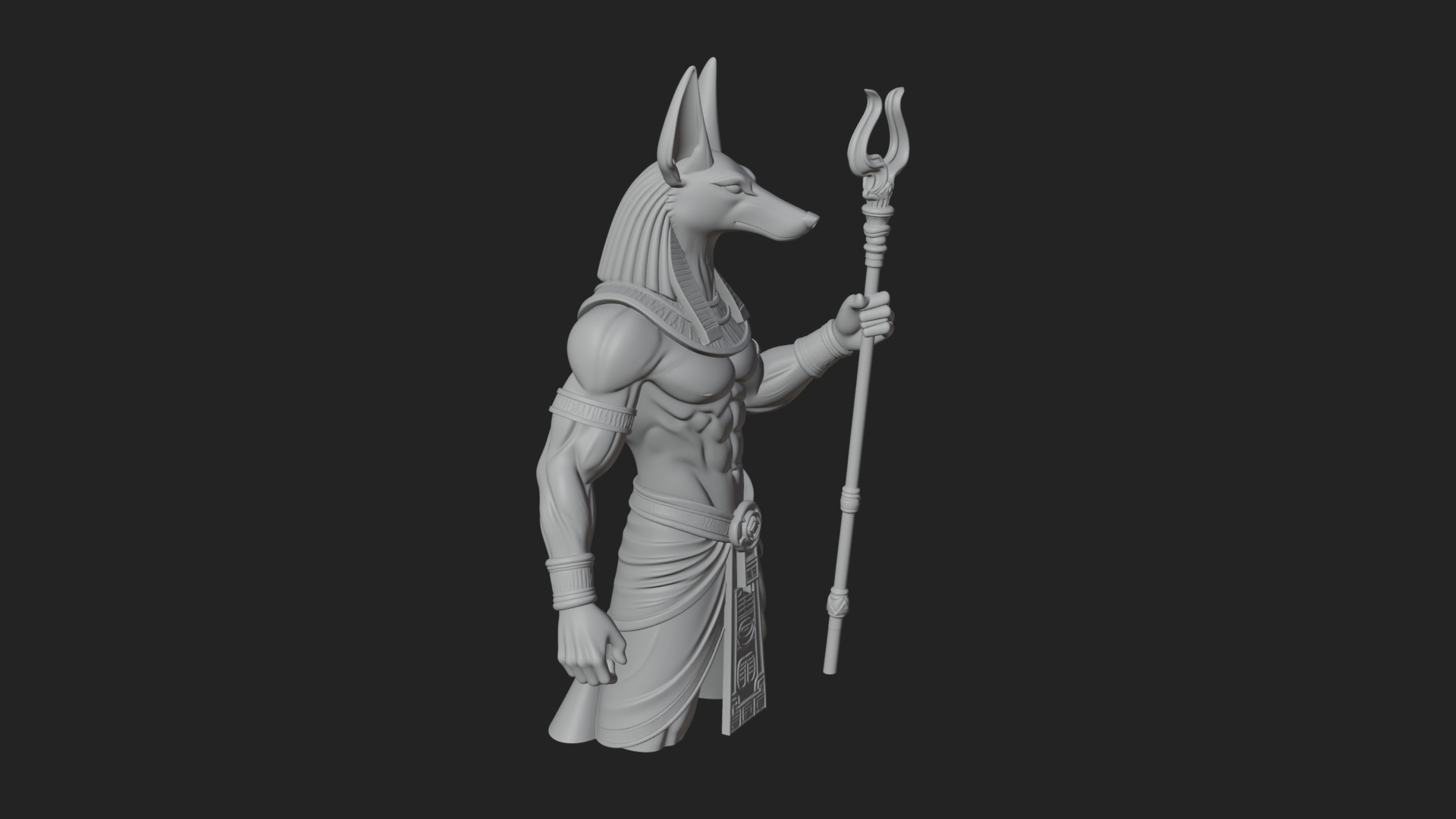 Anubis Egyptian God Statue Design 17 3D Print Model 3D Model
