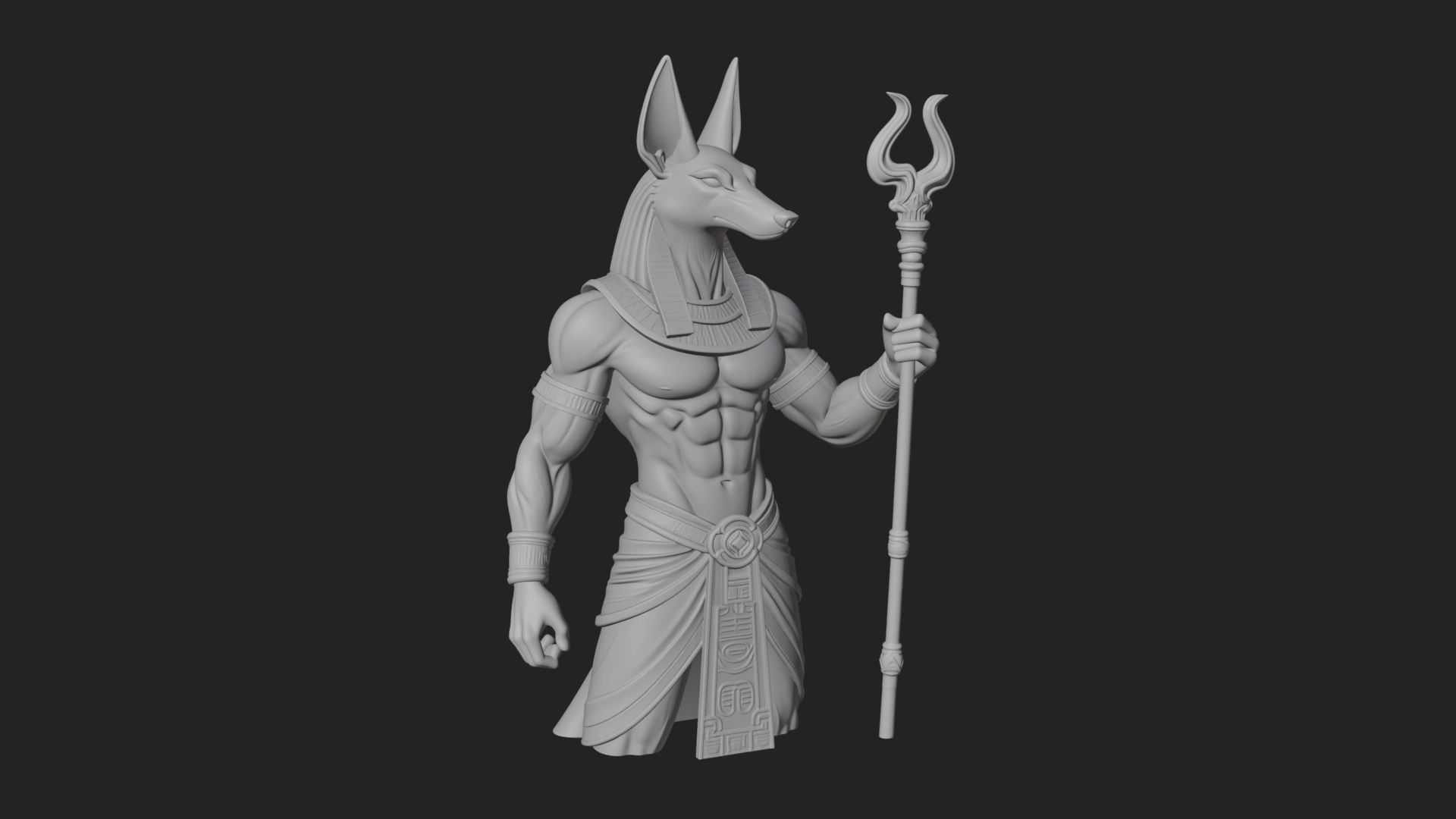 Anubis Egyptian God Statue Design 17 3D Print Model 3D Model