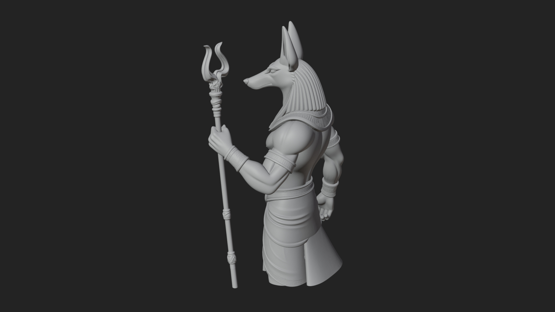 Anubis Egyptian God Statue Design 17 3D Print Model 3D Model