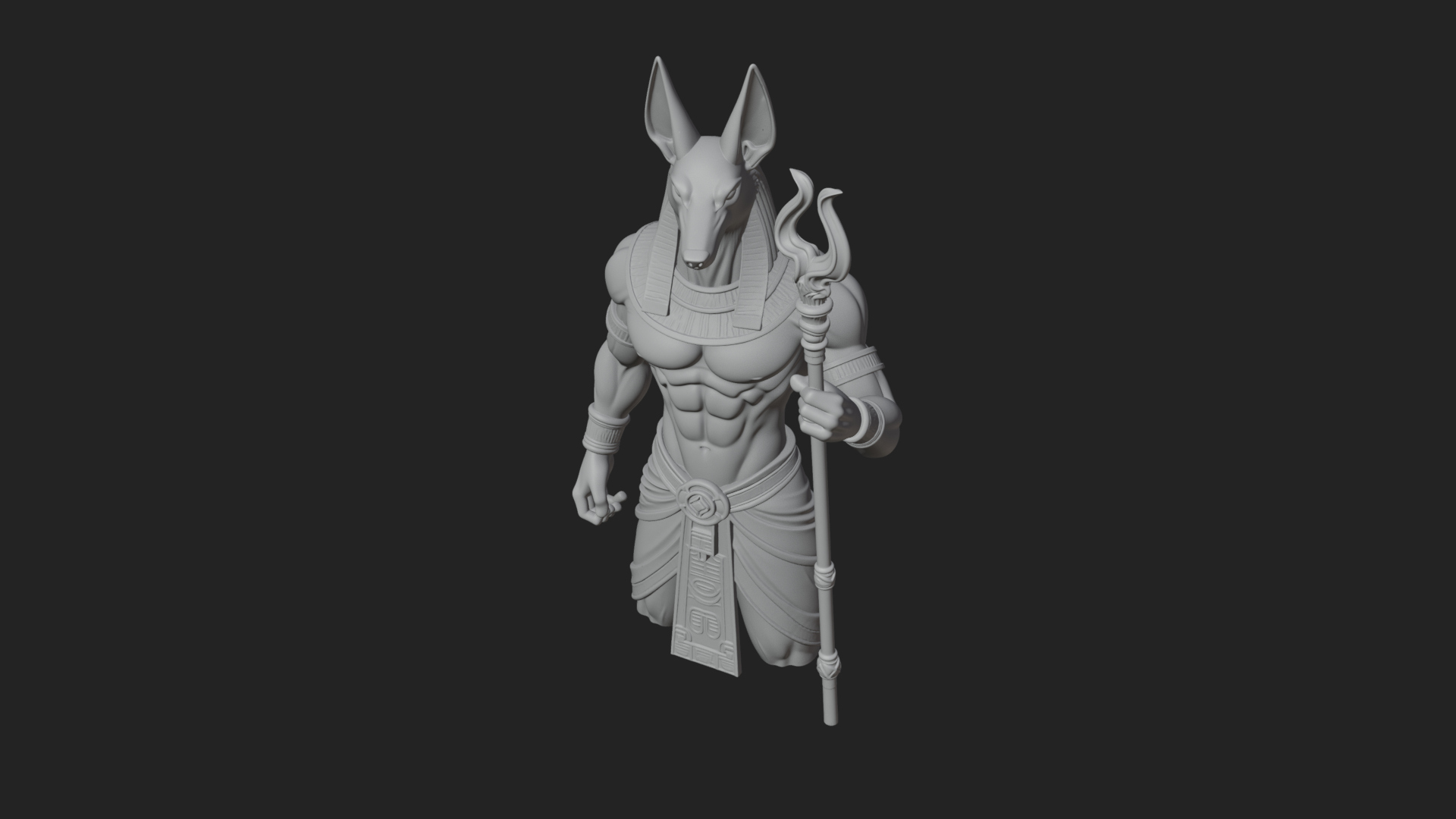 Anubis Egyptian God Statue Design 17 3D Print Model 3D Model