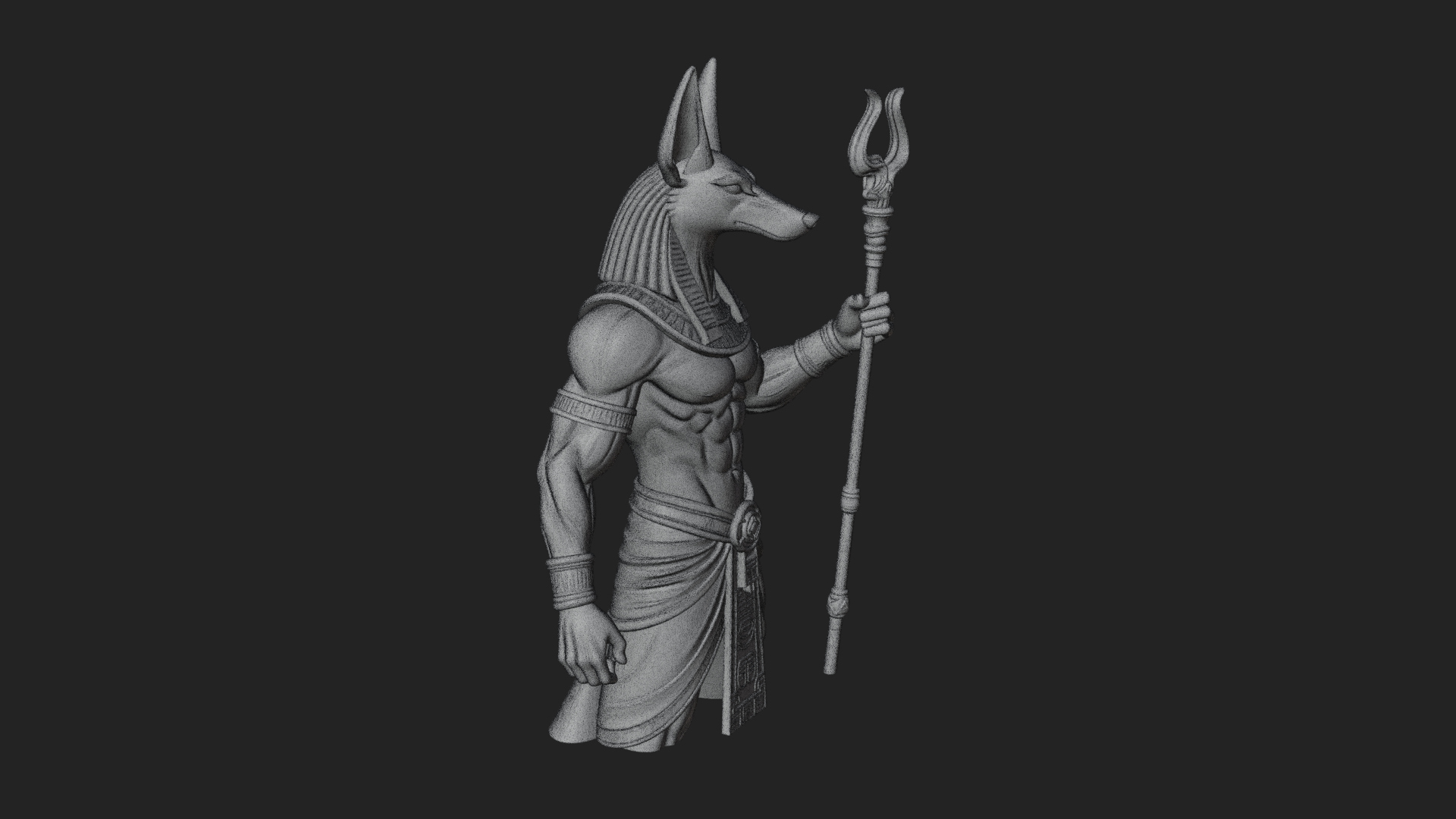 Anubis Egyptian God Statue Design 17 3D Print Model 3D Model