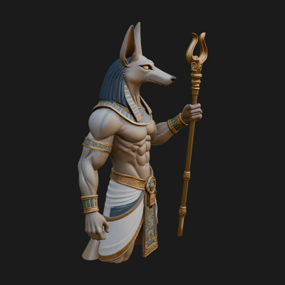 Anubis Egyptian God Statue Design 17 3D Print Model