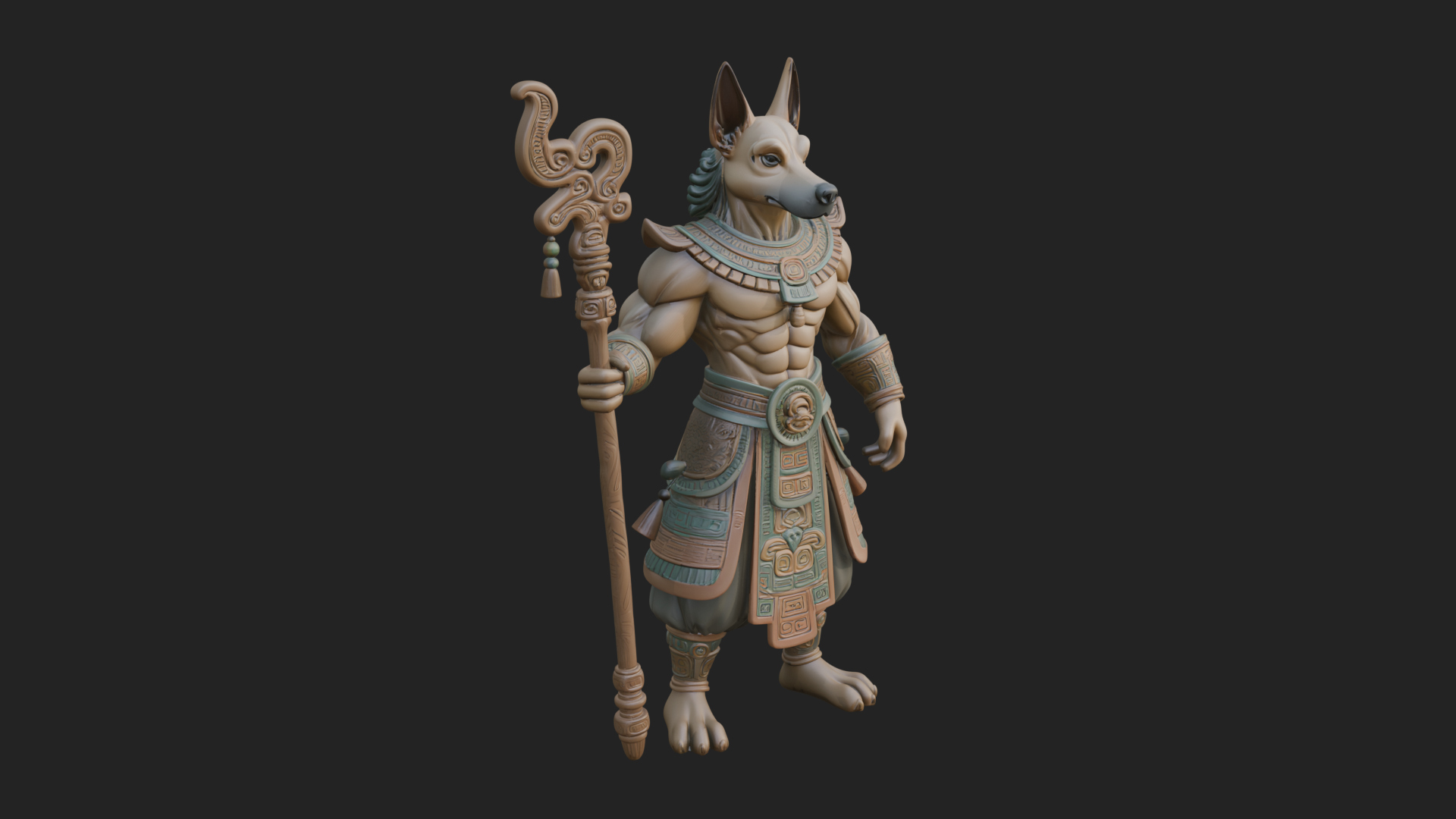 Anubis Egyptian God Statue Design 18 3D Print Model 3D Model