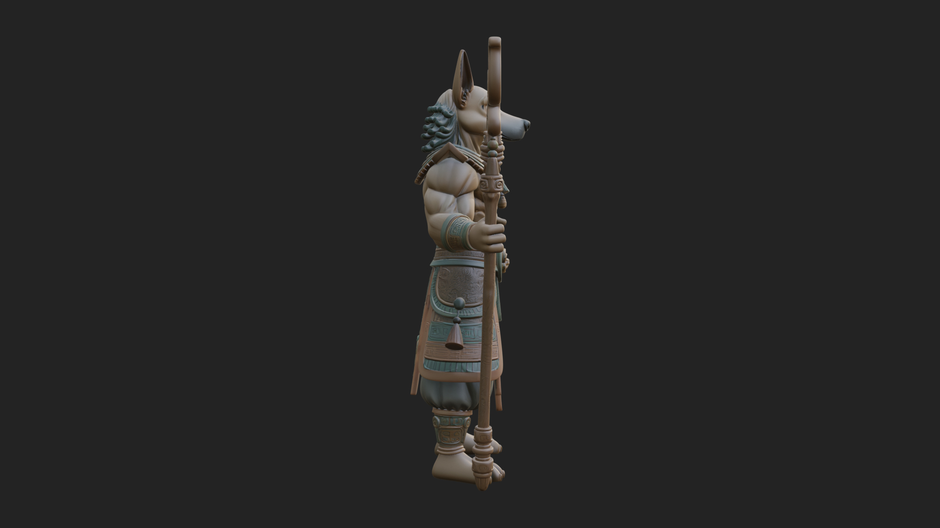 Anubis Egyptian God Statue Design 18 3D Print Model 3D Model