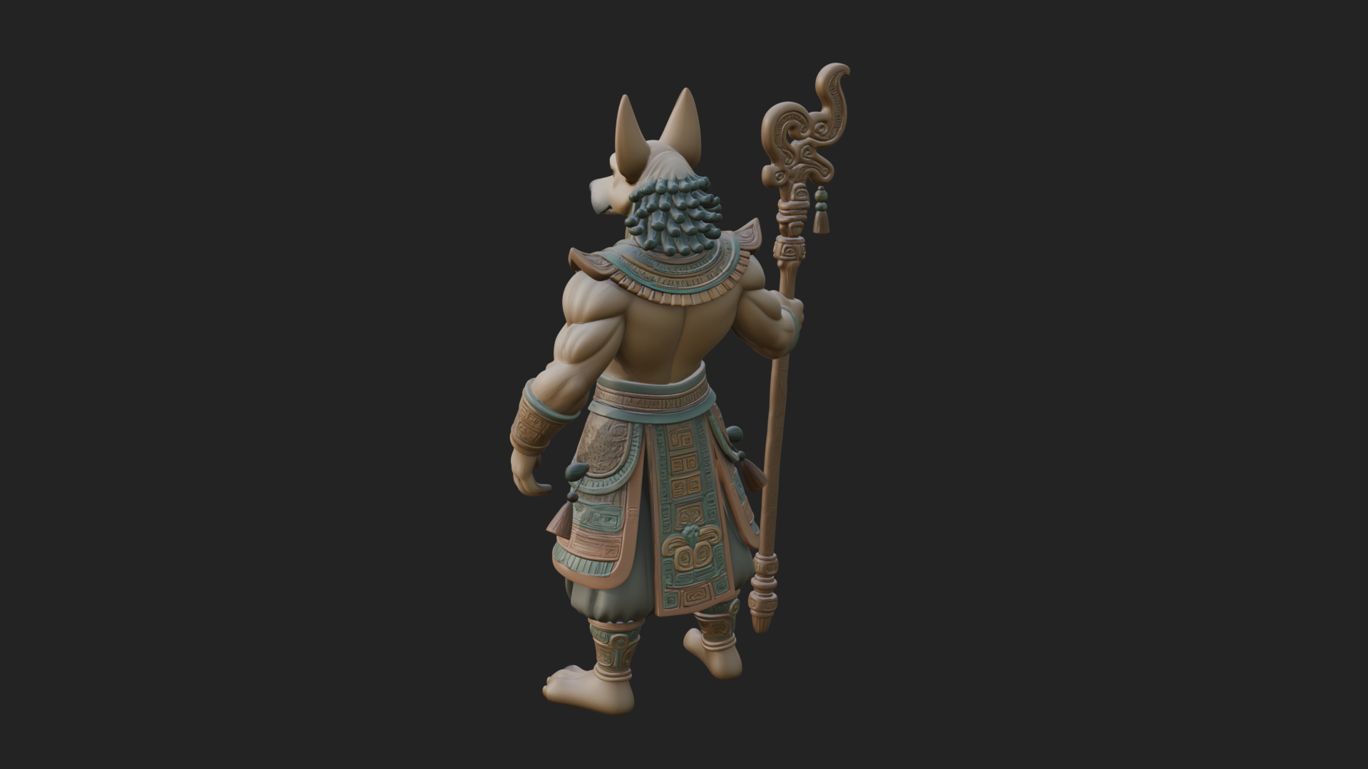 Anubis Egyptian God Statue Design 18 3D Print Model 3D Model
