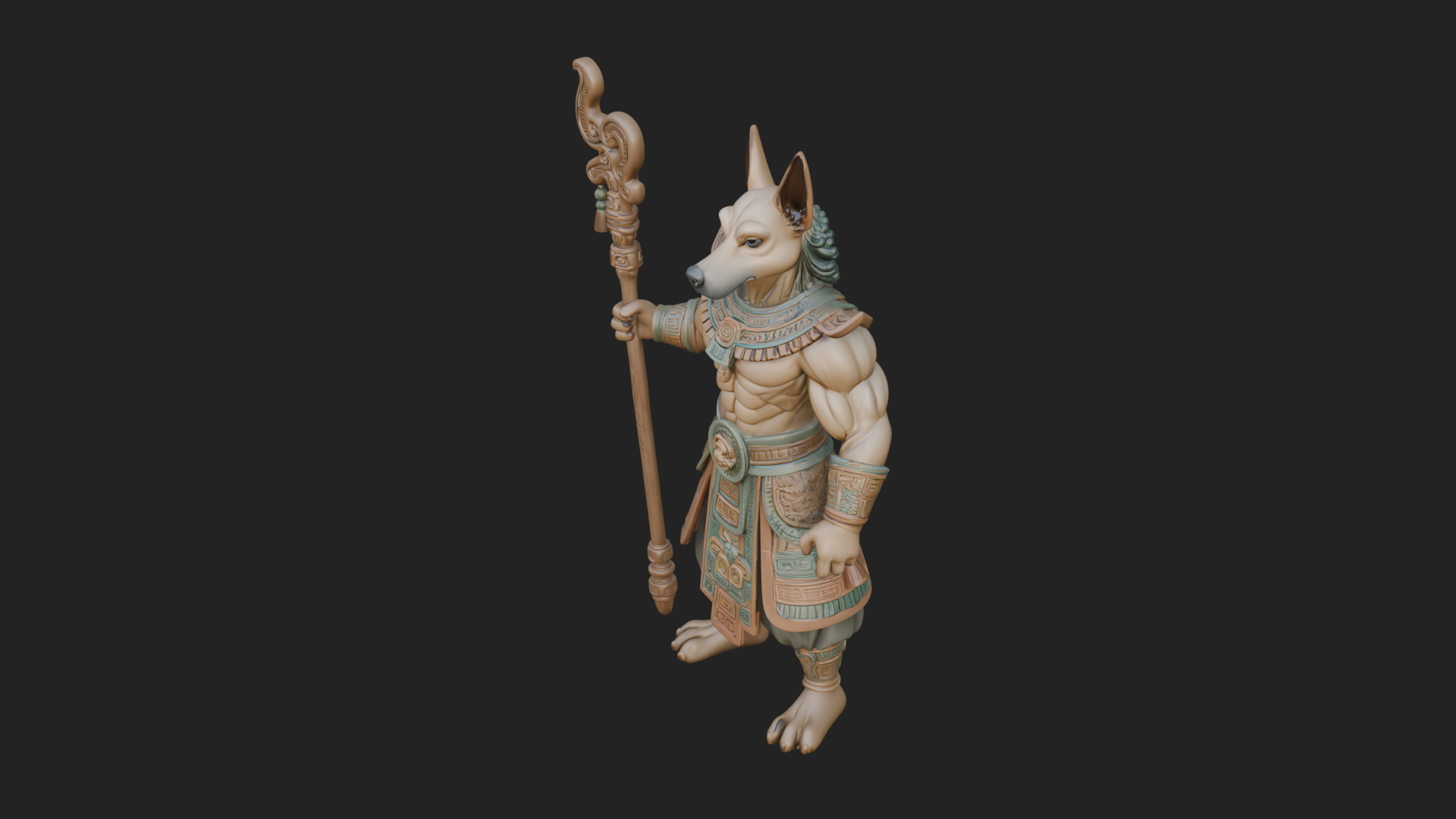 Anubis Egyptian God Statue Design 18 3D Print Model 3D Model