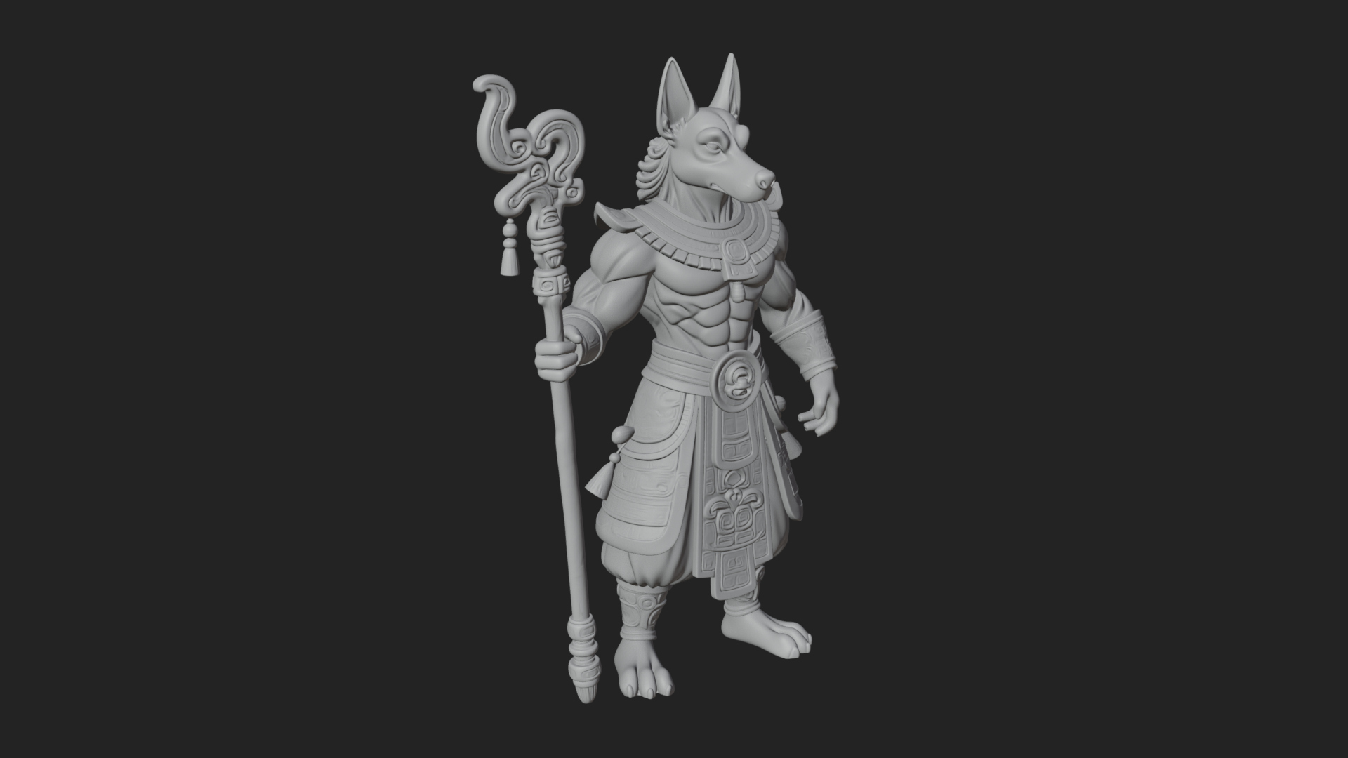 Anubis Egyptian God Statue Design 18 3D Print Model 3D Model
