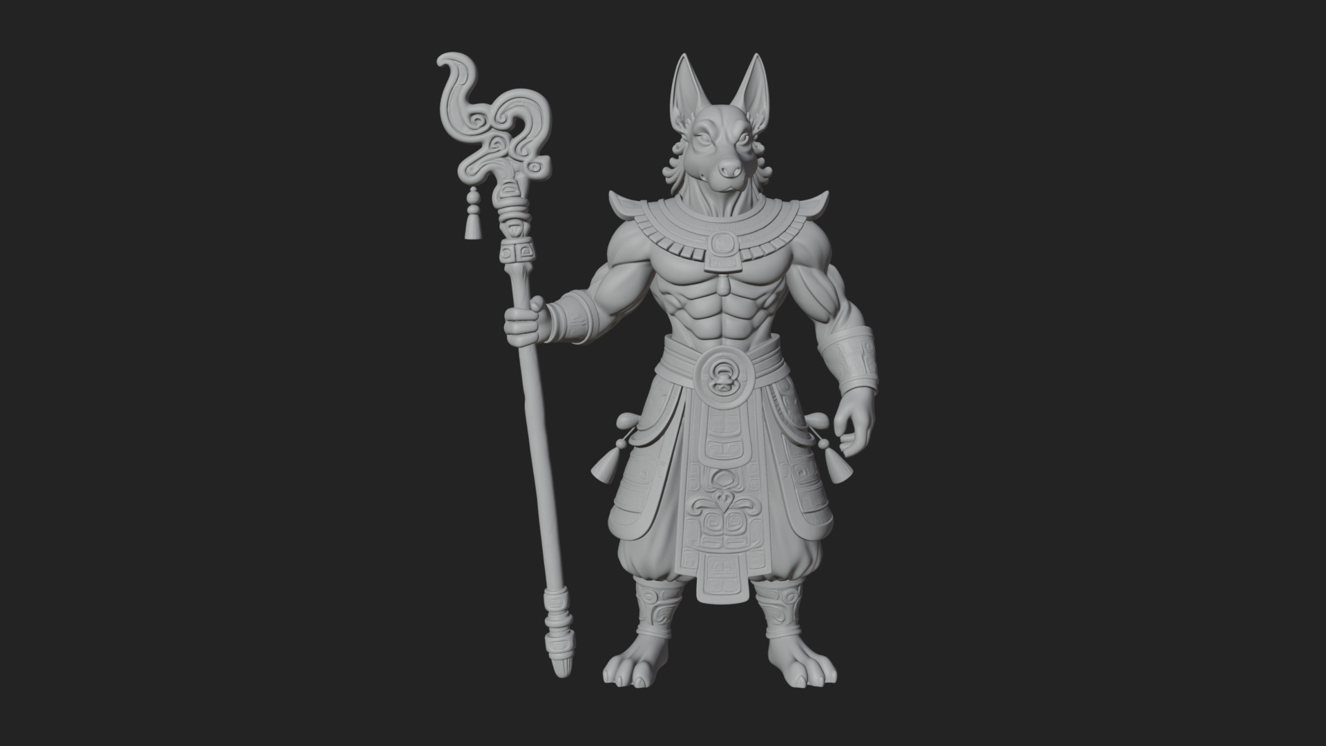 Anubis Egyptian God Statue Design 18 3D Print Model 3D Model