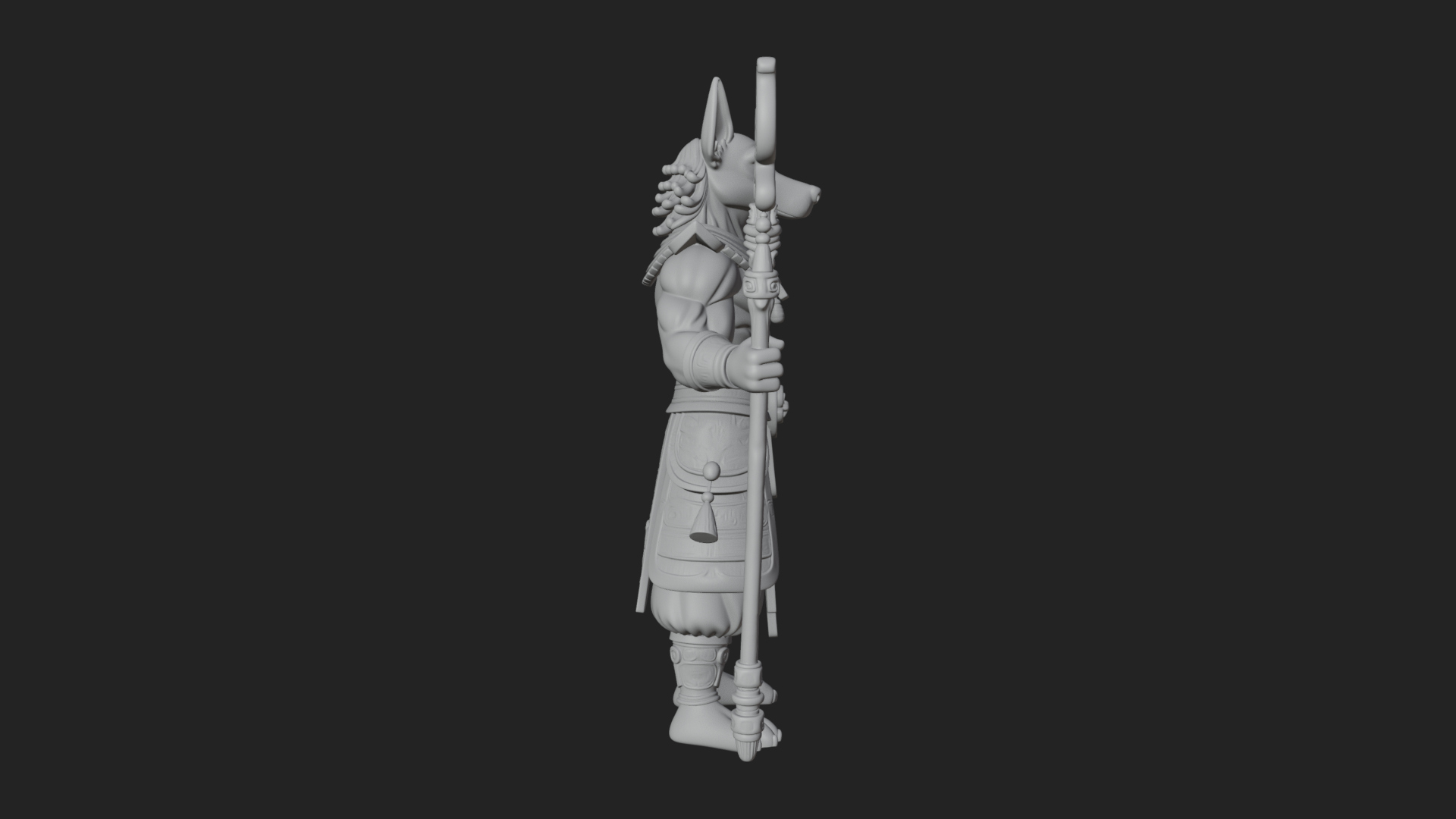 Anubis Egyptian God Statue Design 18 3D Print Model 3D Model