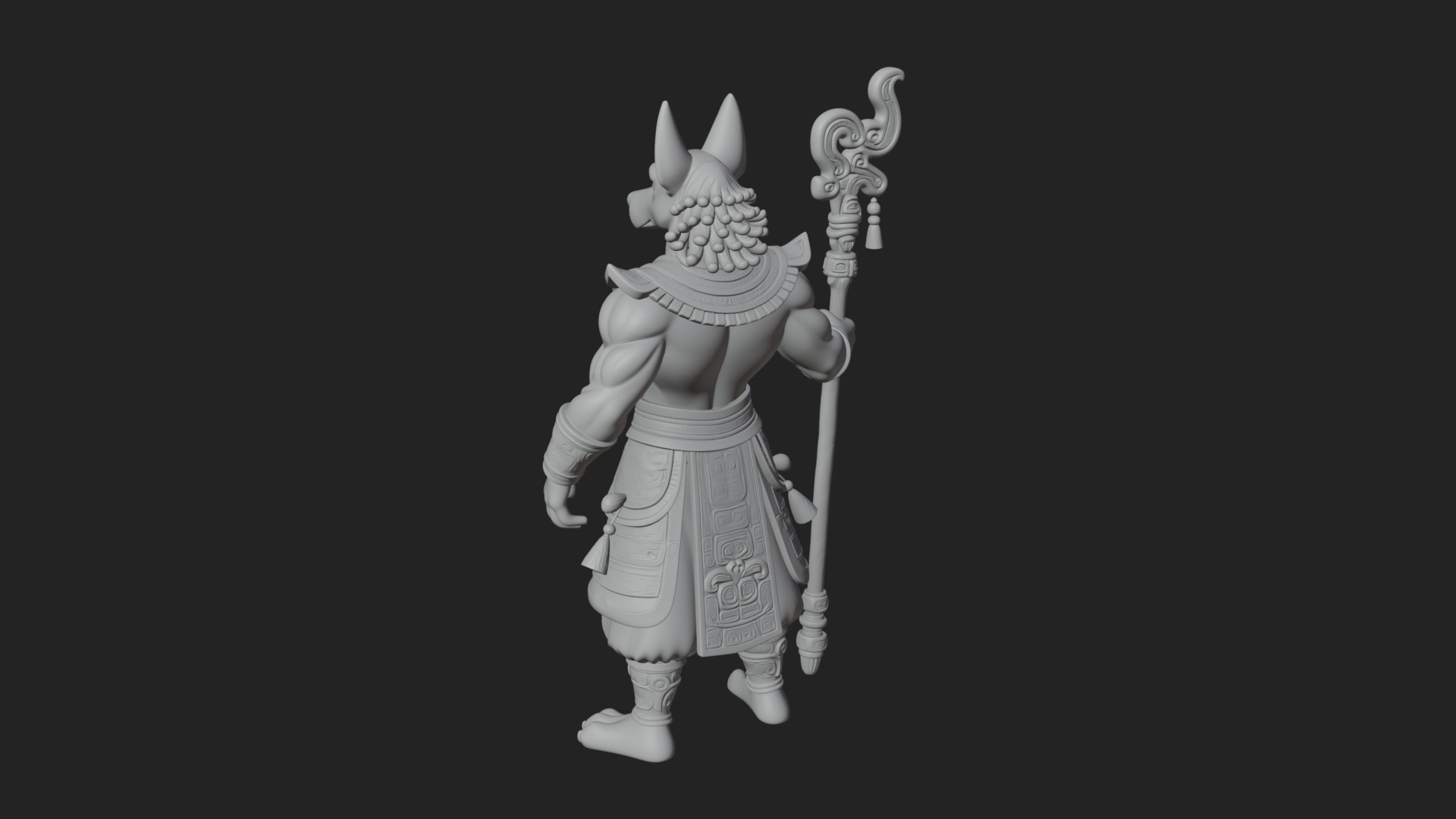 Anubis Egyptian God Statue Design 18 3D Print Model 3D Model
