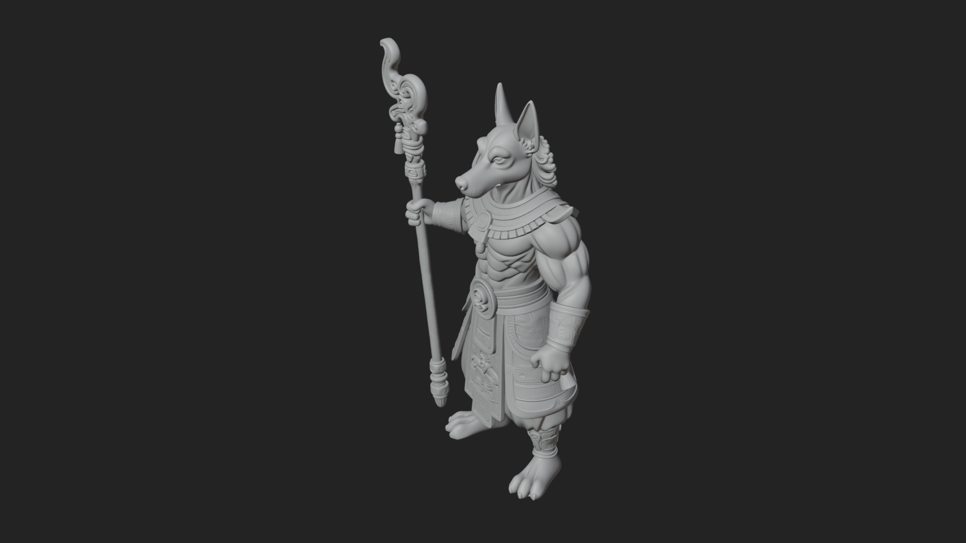 Anubis Egyptian God Statue Design 18 3D Print Model 3D Model