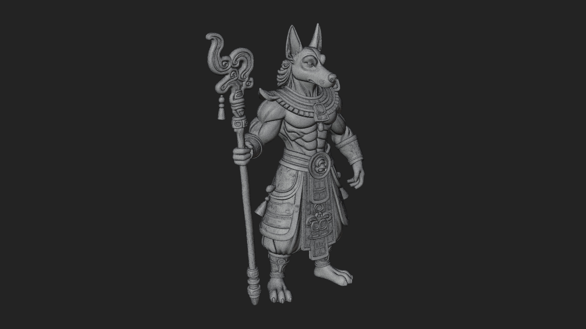 Anubis Egyptian God Statue Design 18 3D Print Model 3D Model