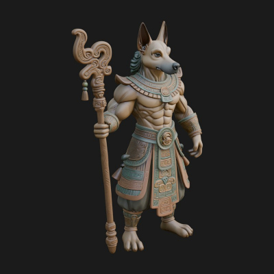 Anubis Egyptian God Statue Design 18 3D Print Model