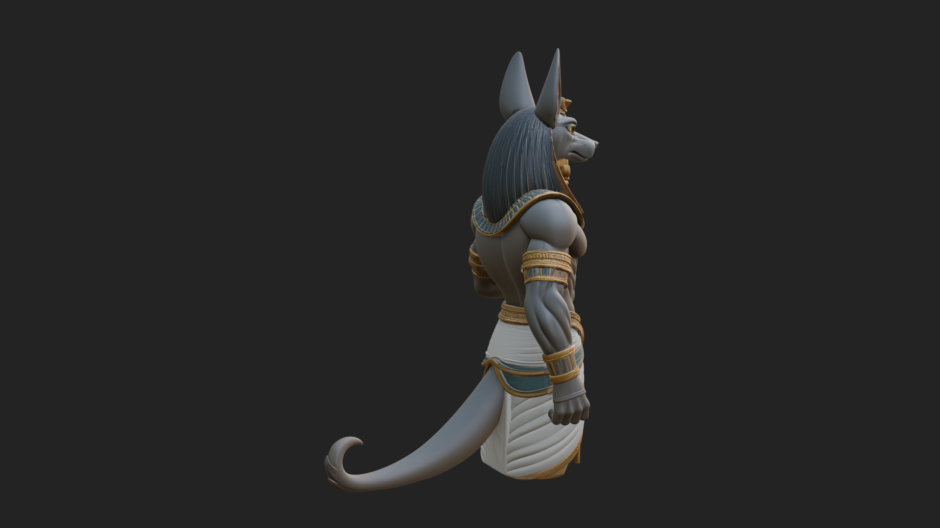 Anubis Egyptian God Statue Design 19 3d Print Model 3D Model