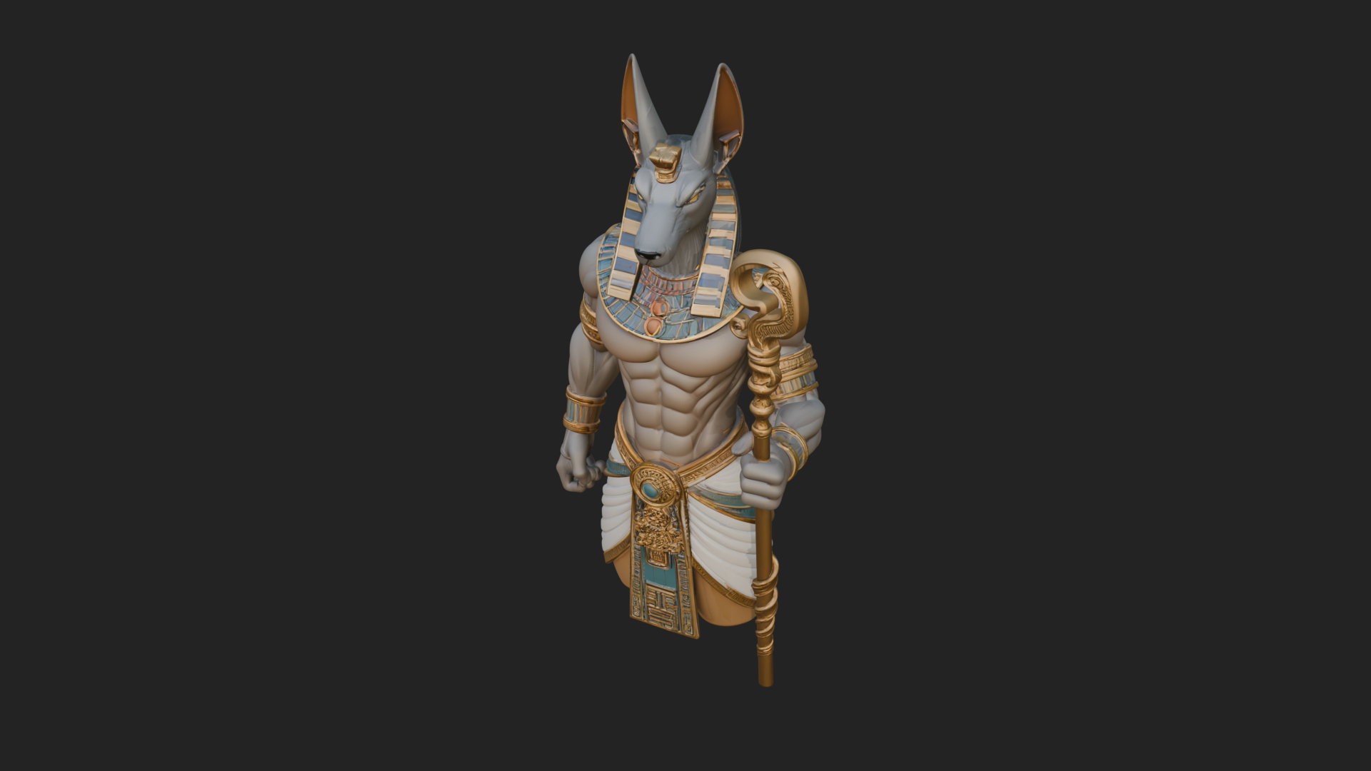 Anubis Egyptian God Statue Design 19 3d Print Model 3D Model