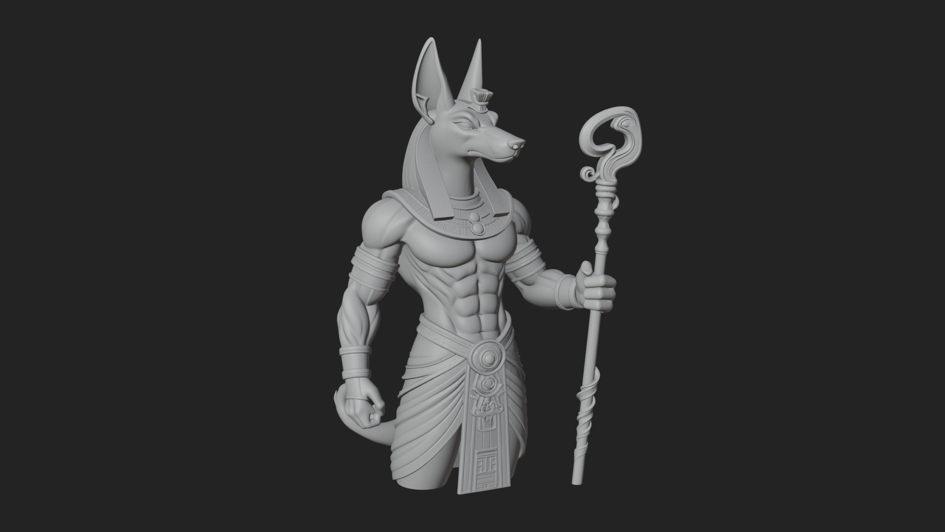 Anubis Egyptian God Statue Design 19 3d Print Model 3D Model
