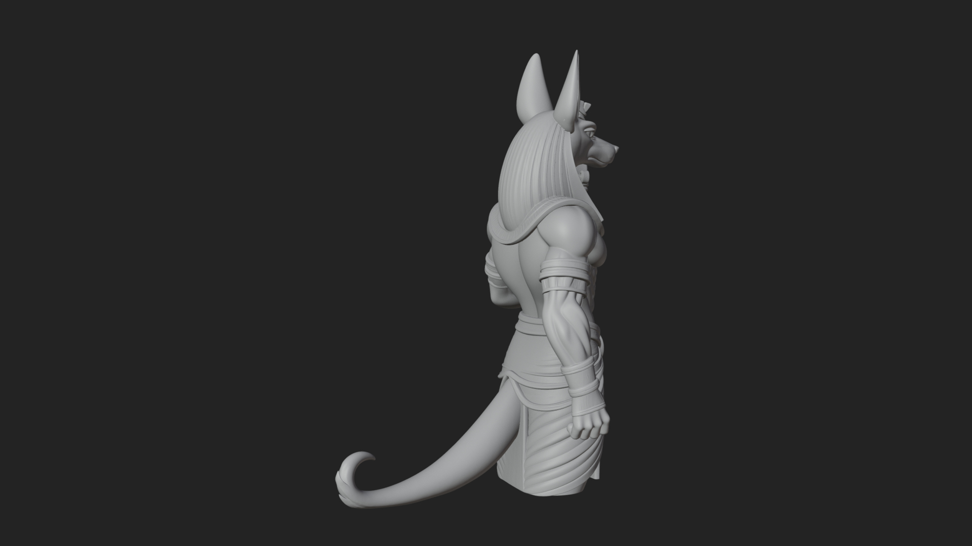 Anubis Egyptian God Statue Design 19 3d Print Model 3D Model