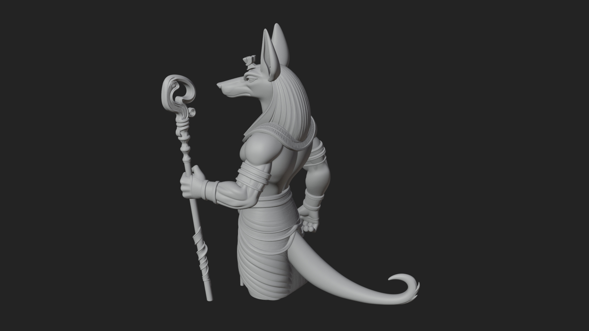 Anubis Egyptian God Statue Design 19 3d Print Model 3D Model