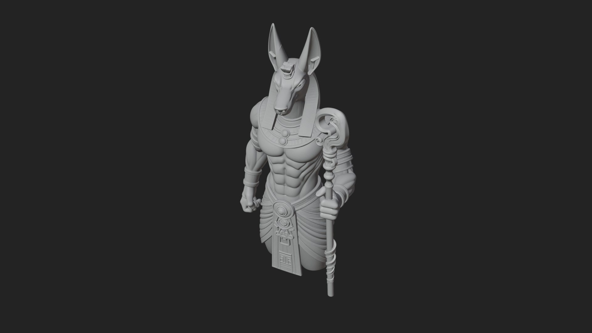 Anubis Egyptian God Statue Design 19 3d Print Model 3D Model