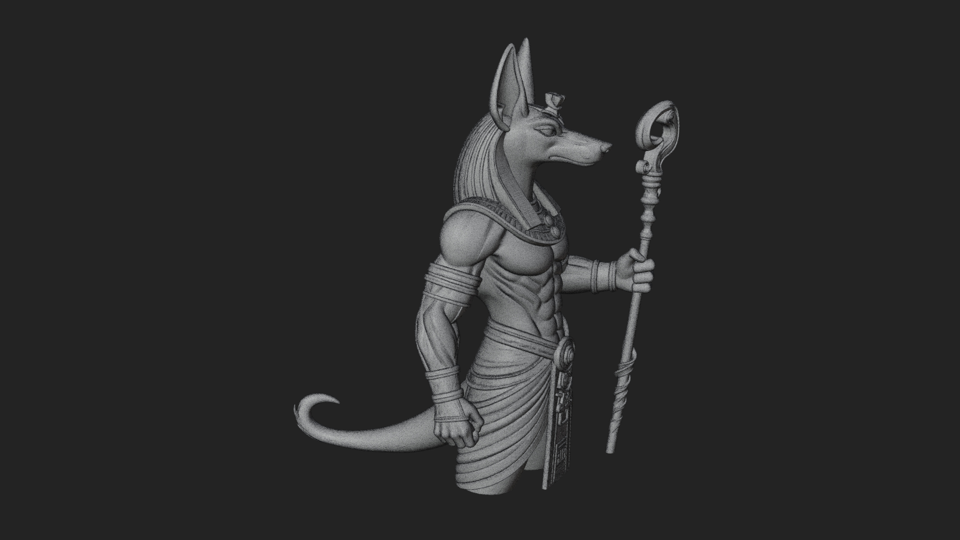 Anubis Egyptian God Statue Design 19 3d Print Model 3D Model