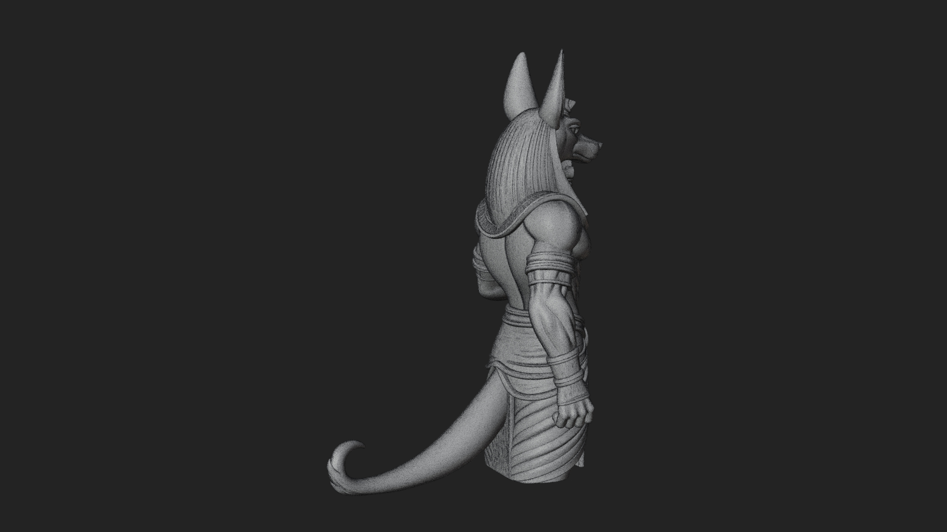 Anubis Egyptian God Statue Design 19 3d Print Model 3D Model