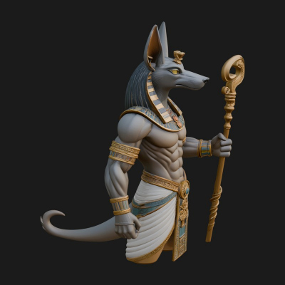 Anubis Egyptian God Statue Design 19 3d Print Model