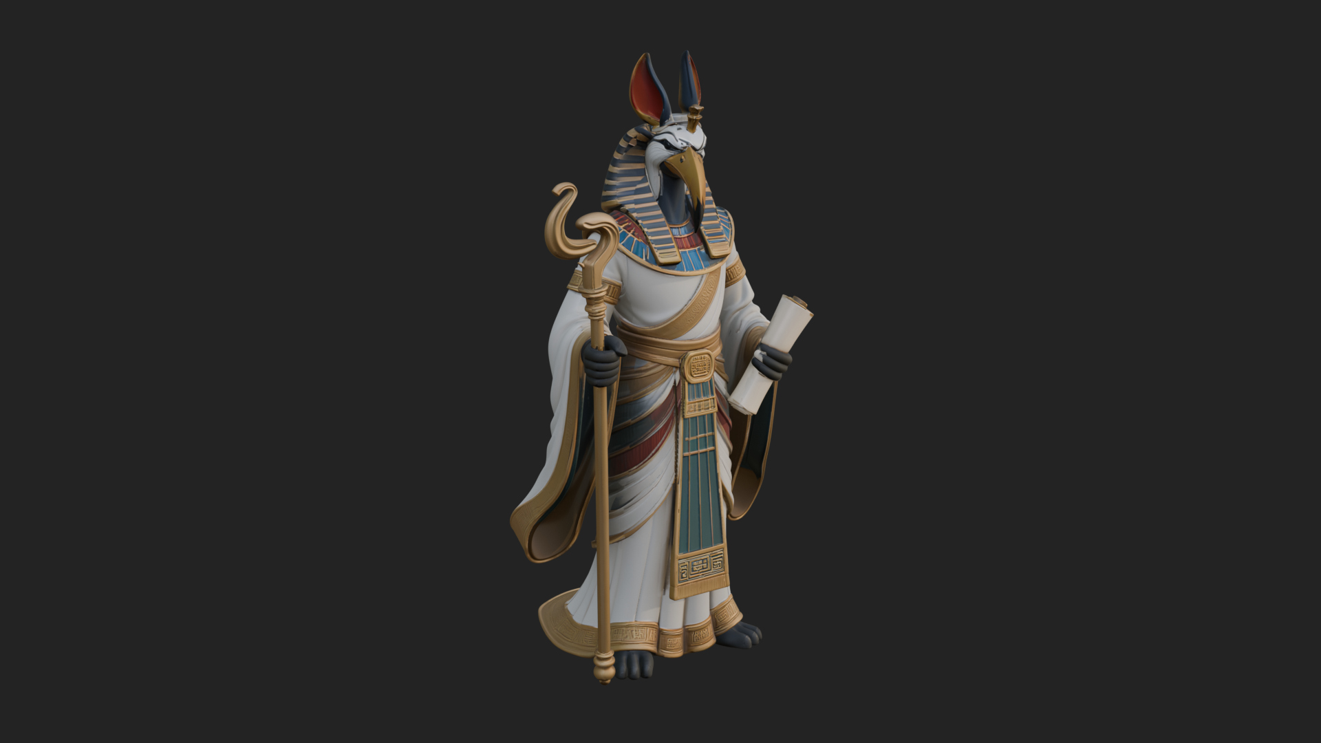 Anubis Egyptian God Statue Design 20 3D Print Model 3D Model
