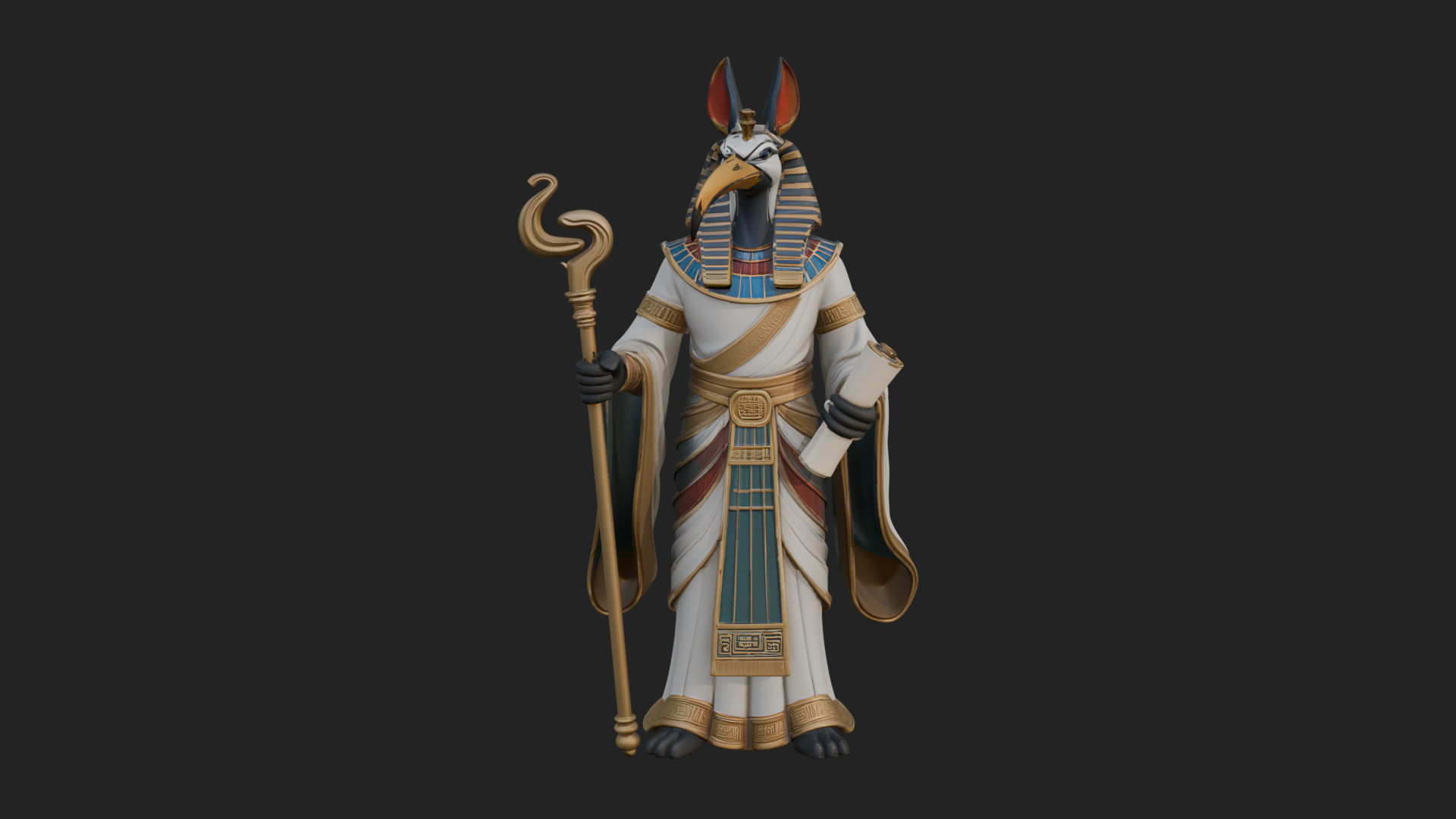 Anubis Egyptian God Statue Design 20 3D Print Model 3D Model
