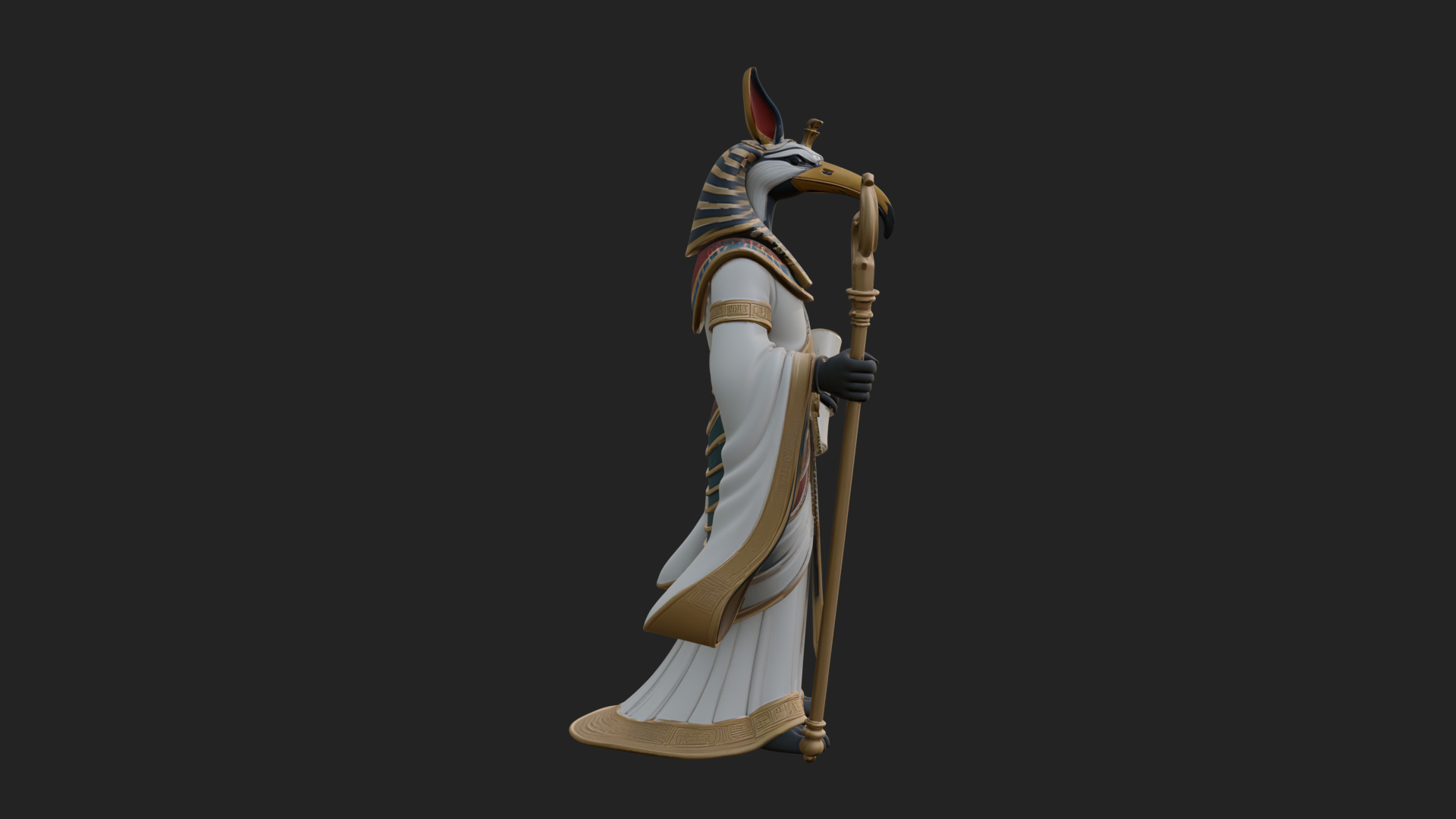 Anubis Egyptian God Statue Design 20 3D Print Model 3D Model