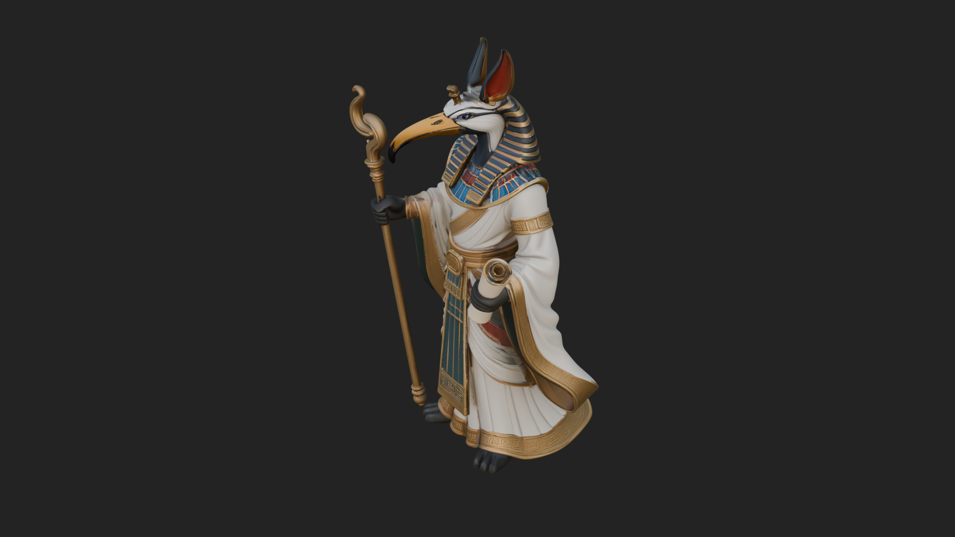 Anubis Egyptian God Statue Design 20 3D Print Model 3D Model