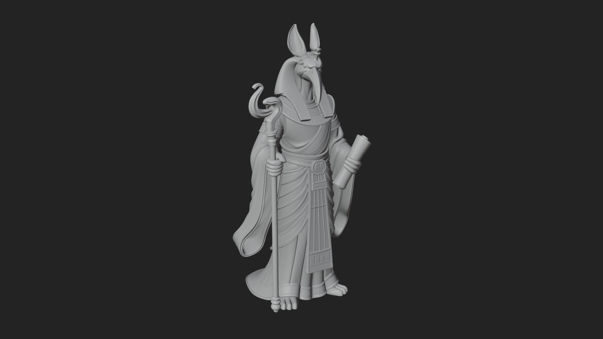 Anubis Egyptian God Statue Design 20 3D Print Model 3D Model