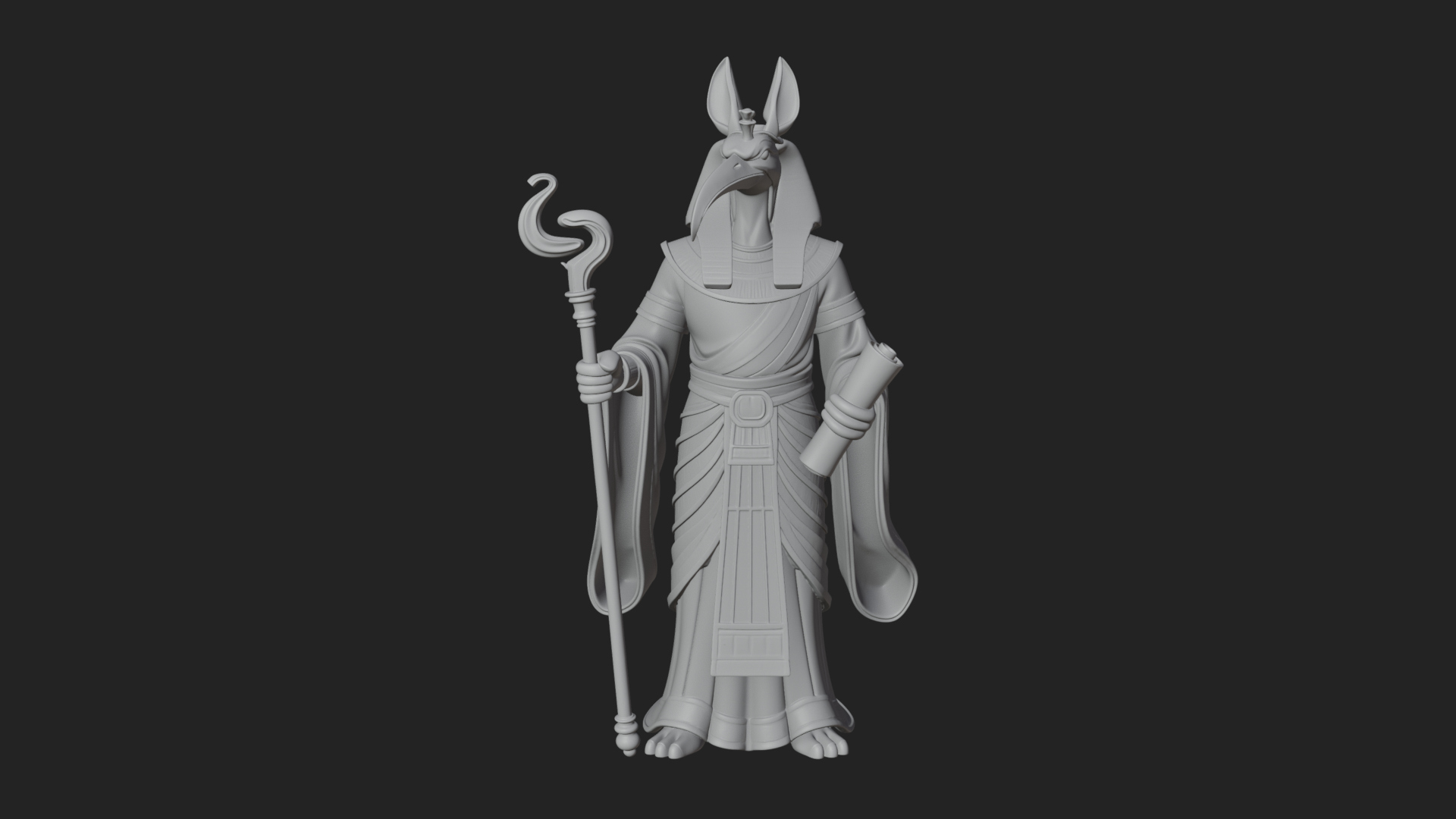 Anubis Egyptian God Statue Design 20 3D Print Model 3D Model