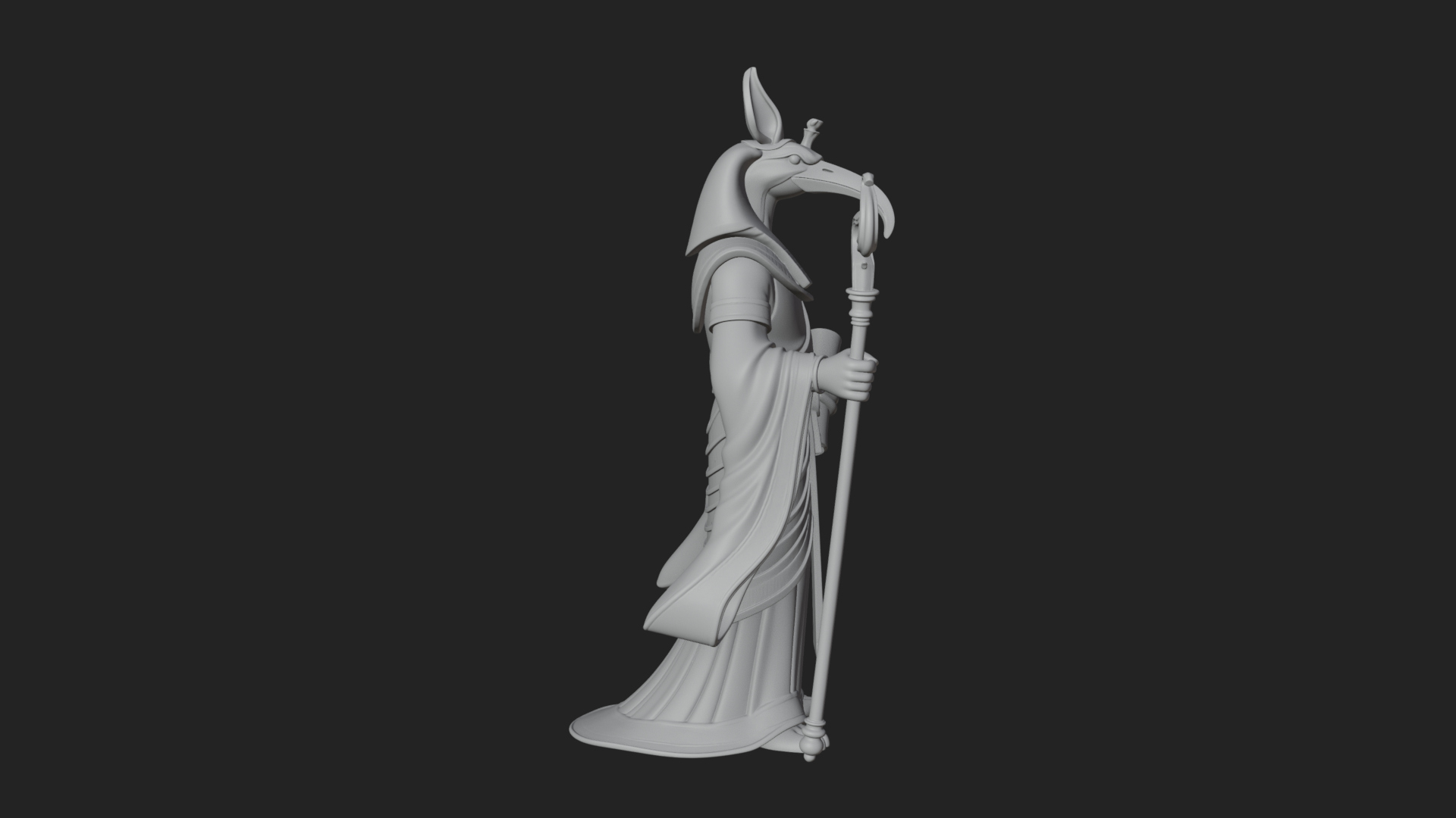 Anubis Egyptian God Statue Design 20 3D Print Model 3D Model