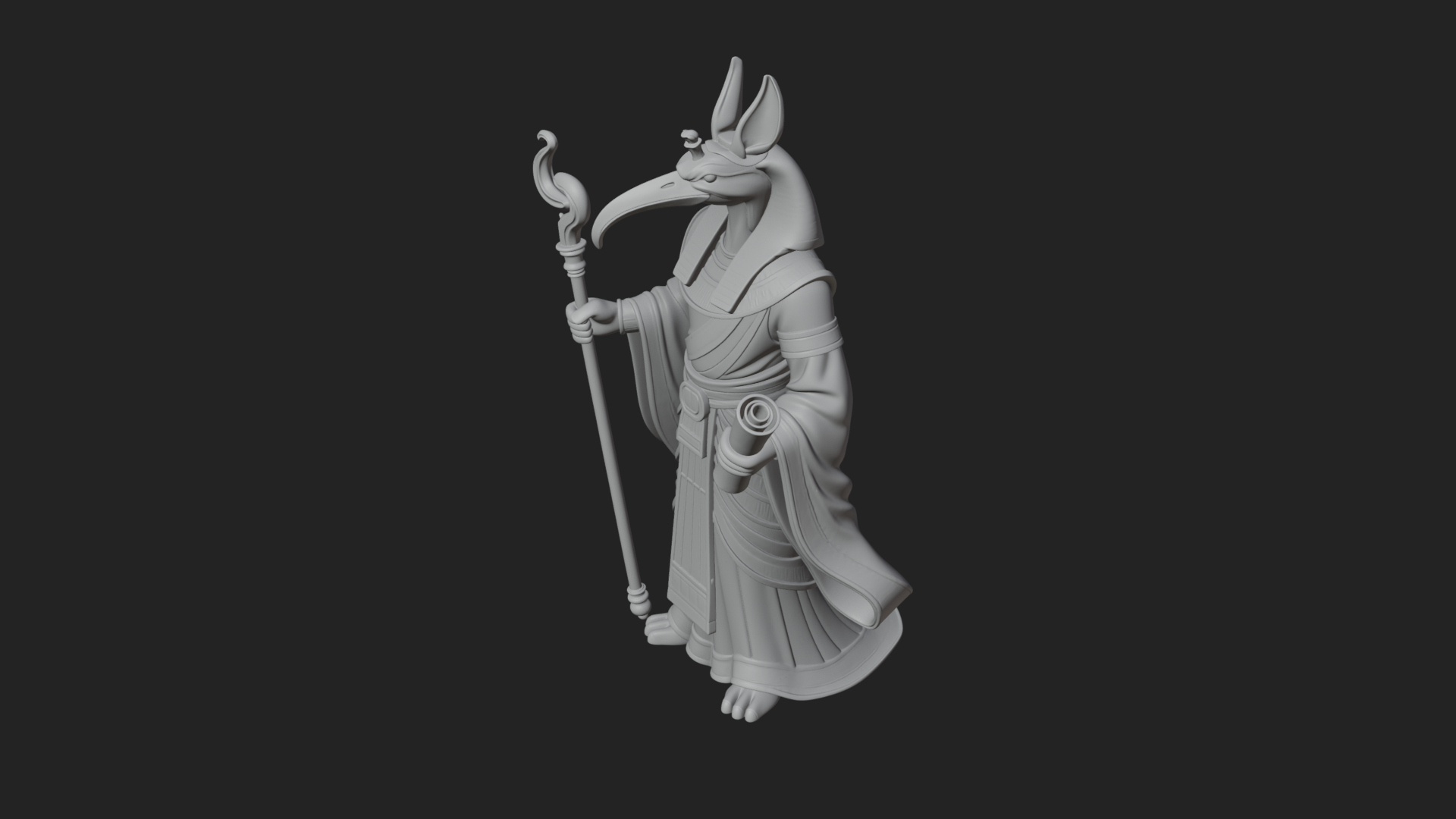 Anubis Egyptian God Statue Design 20 3D Print Model 3D Model