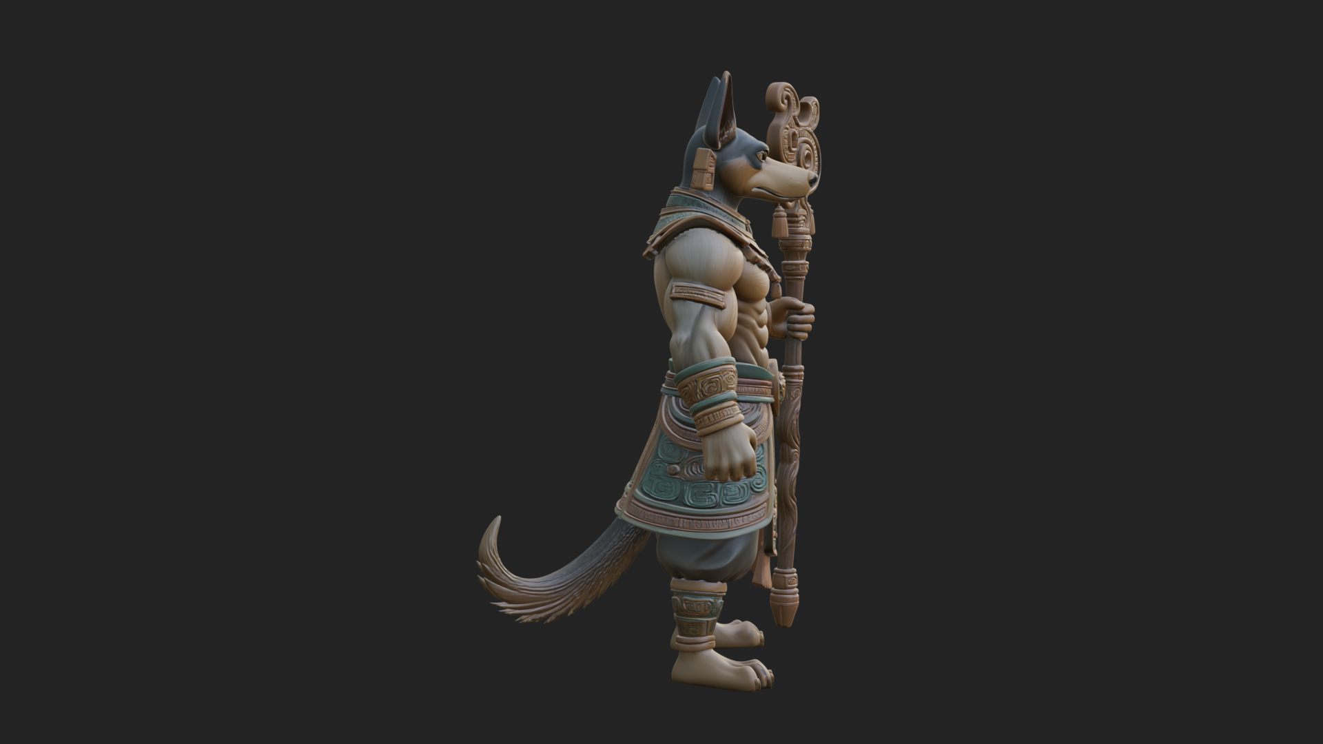 Anubis Egyptian God Statue Design 21 3D Print Model 3D Model