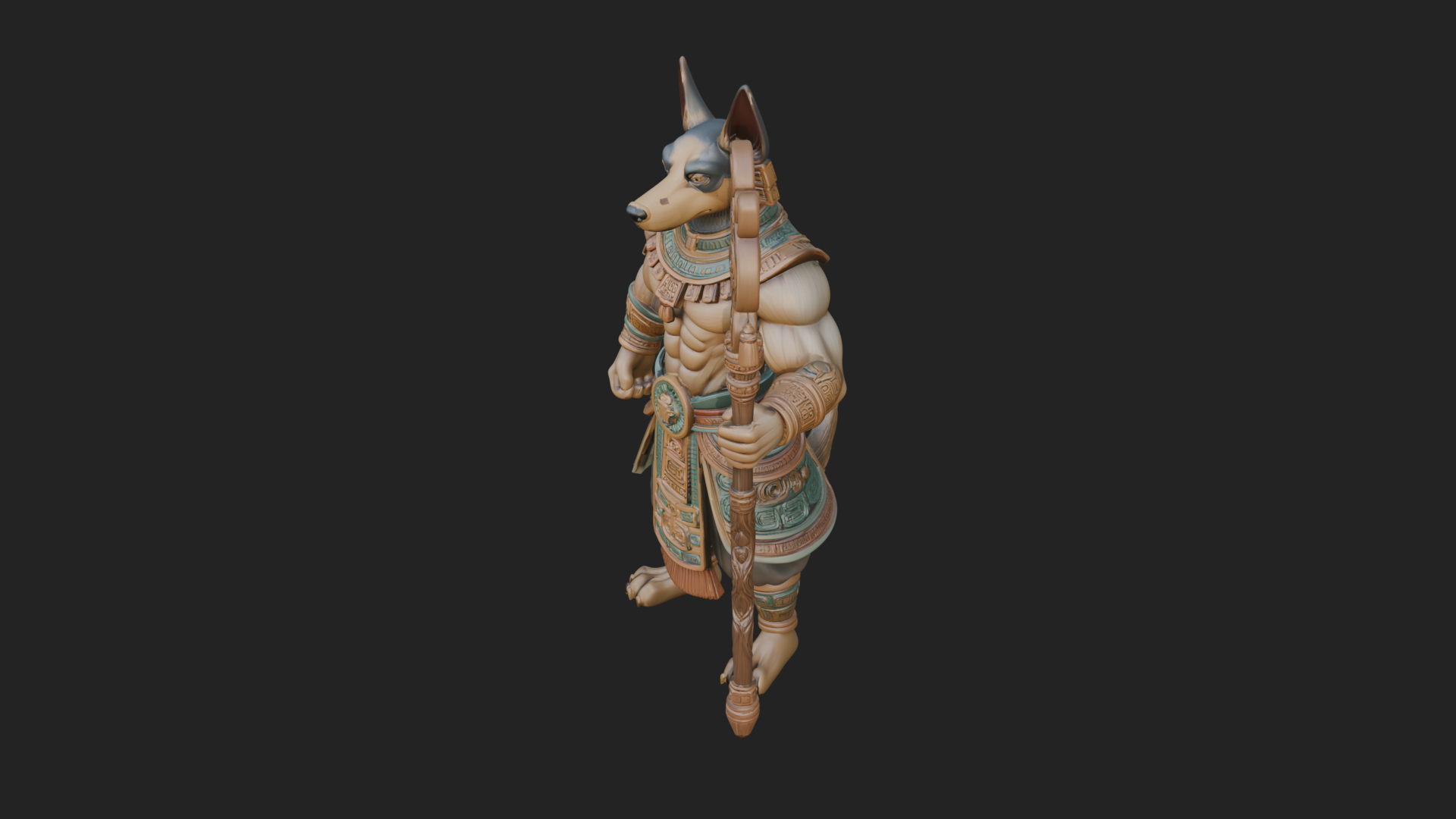 Anubis Egyptian God Statue Design 21 3D Print Model 3D Model