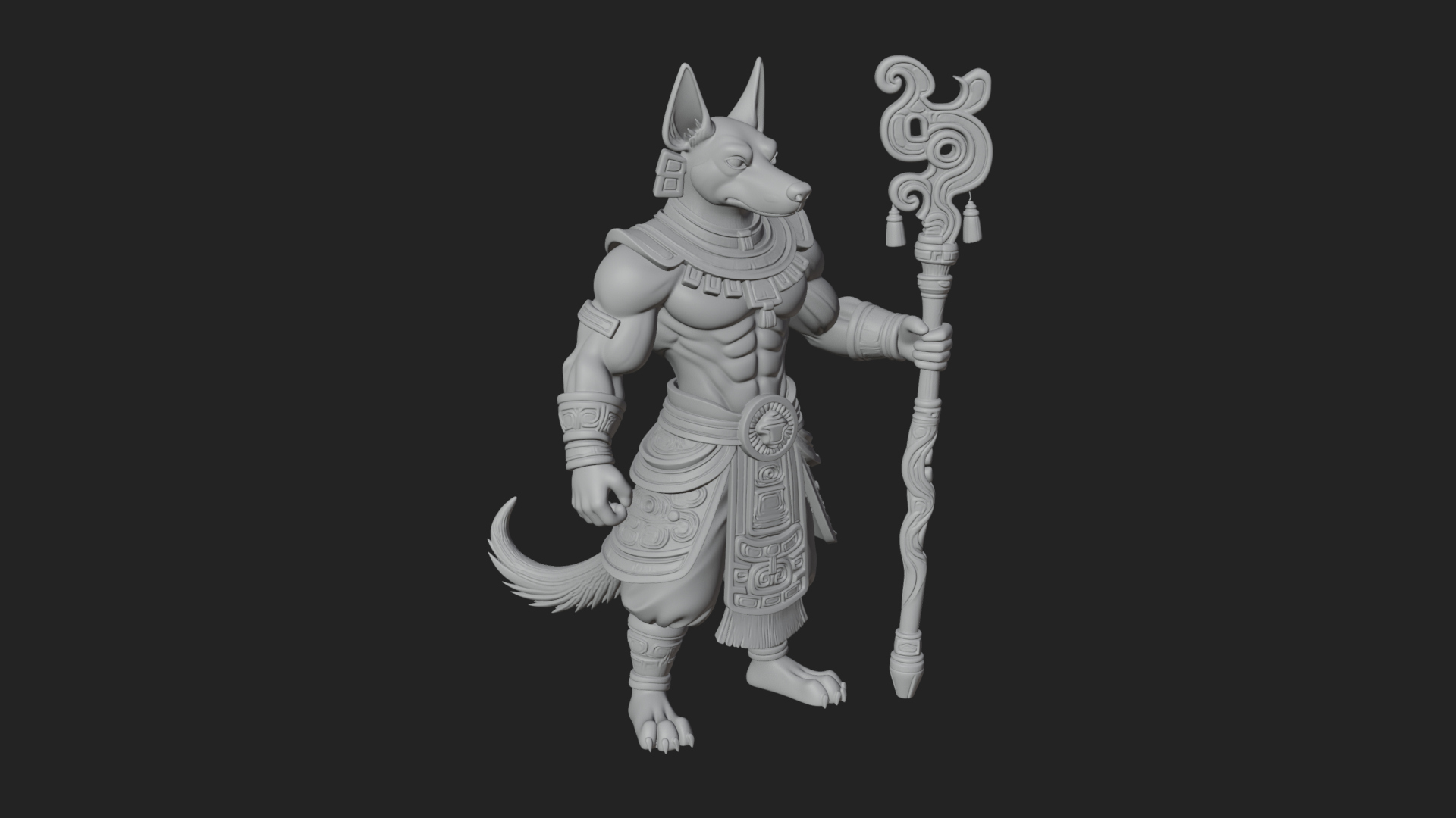 Anubis Egyptian God Statue Design 21 3D Print Model 3D Model