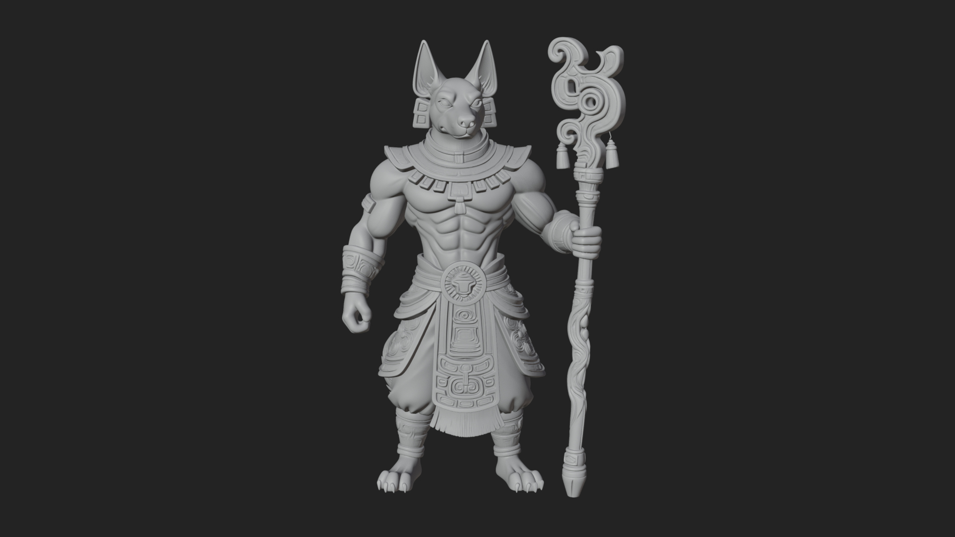 Anubis Egyptian God Statue Design 21 3D Print Model 3D Model