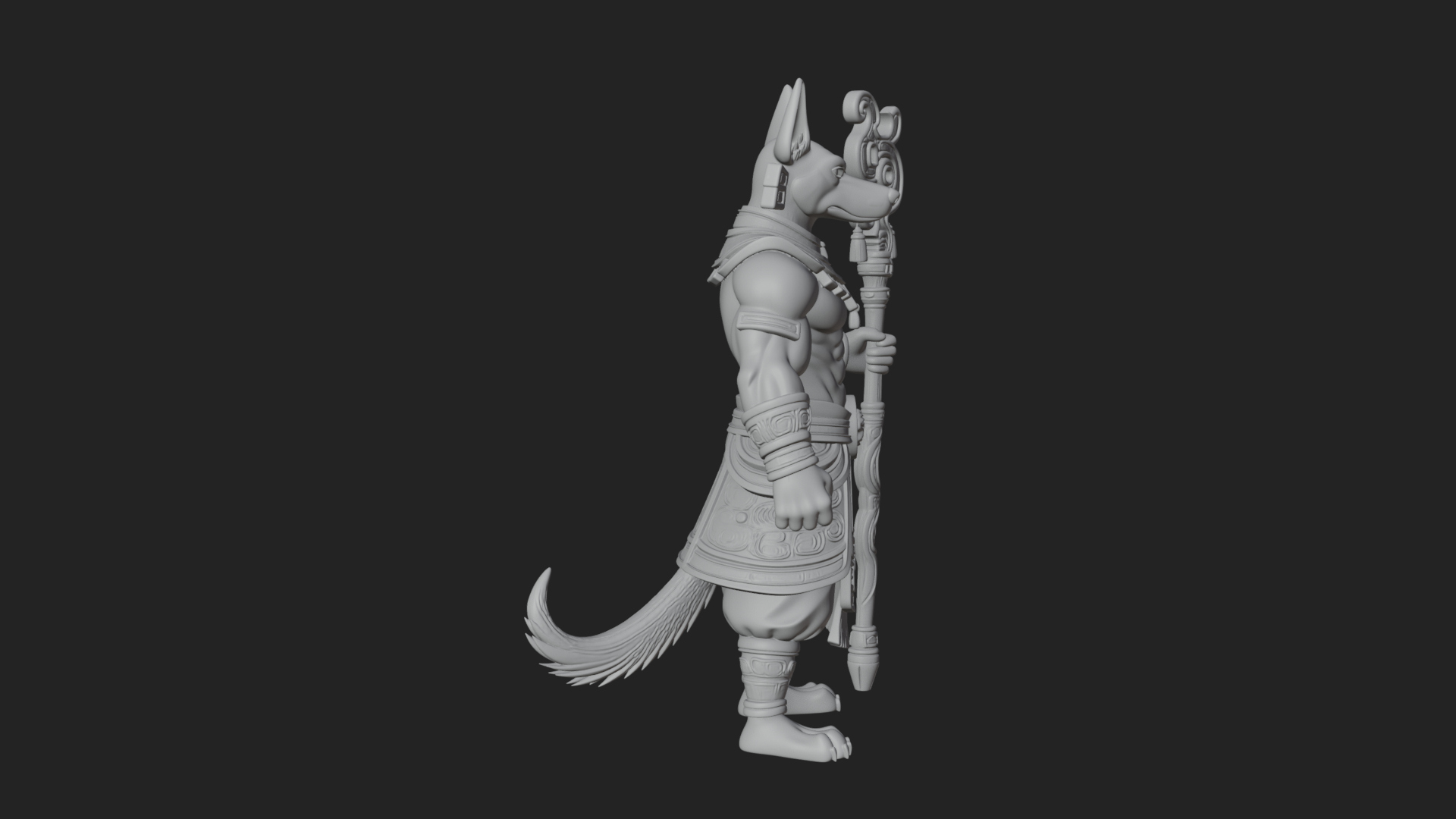 Anubis Egyptian God Statue Design 21 3D Print Model 3D Model