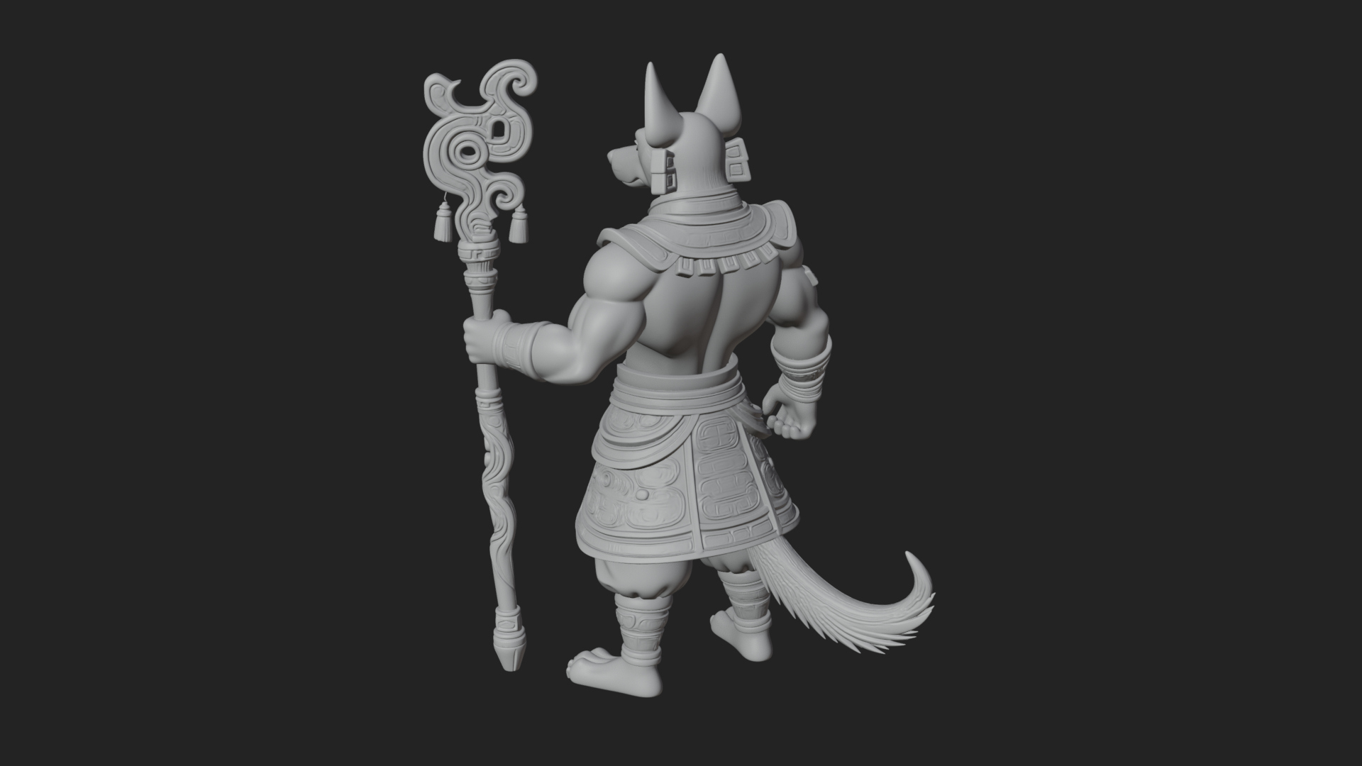 Anubis Egyptian God Statue Design 21 3D Print Model 3D Model