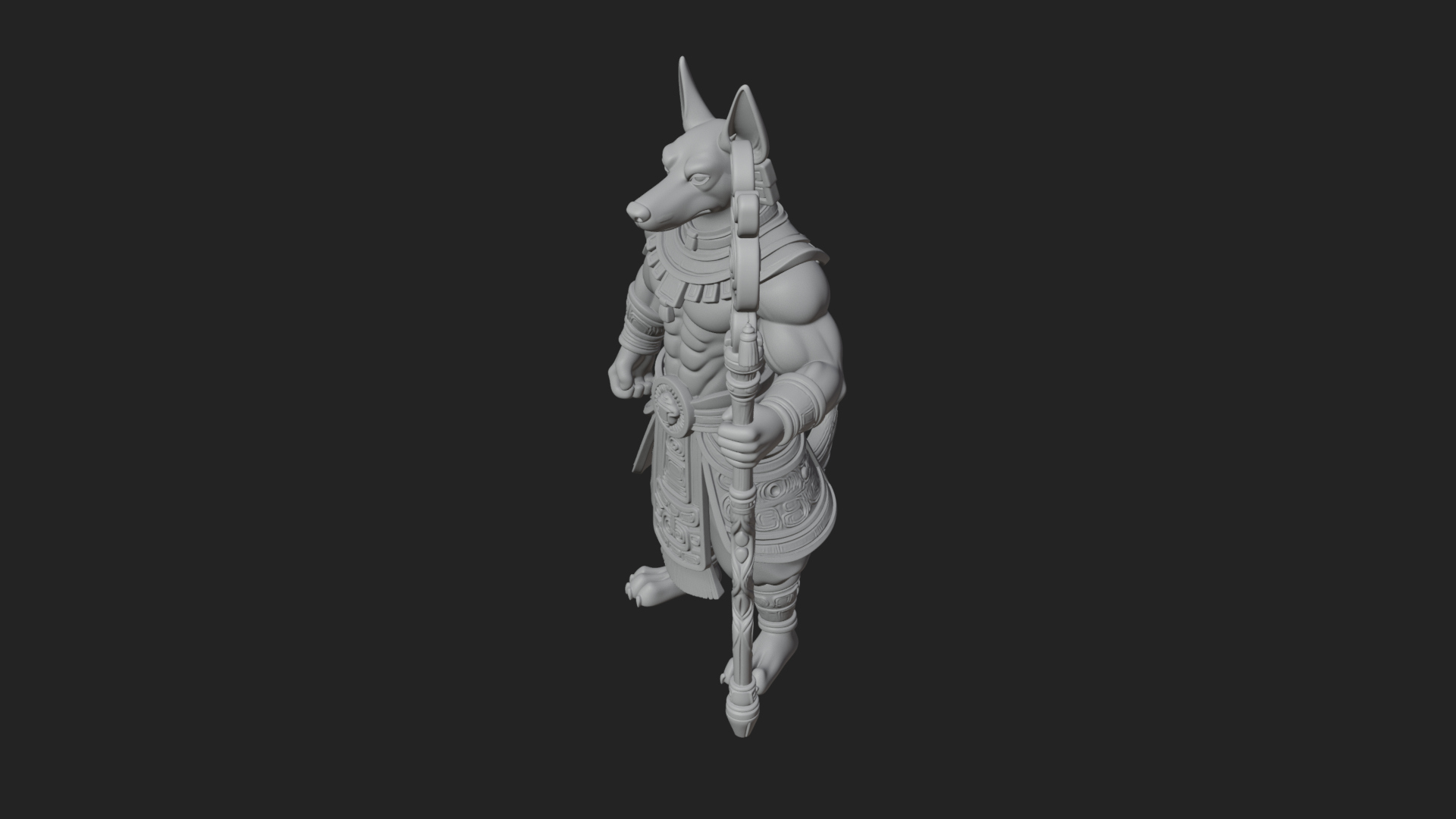 Anubis Egyptian God Statue Design 21 3D Print Model 3D Model