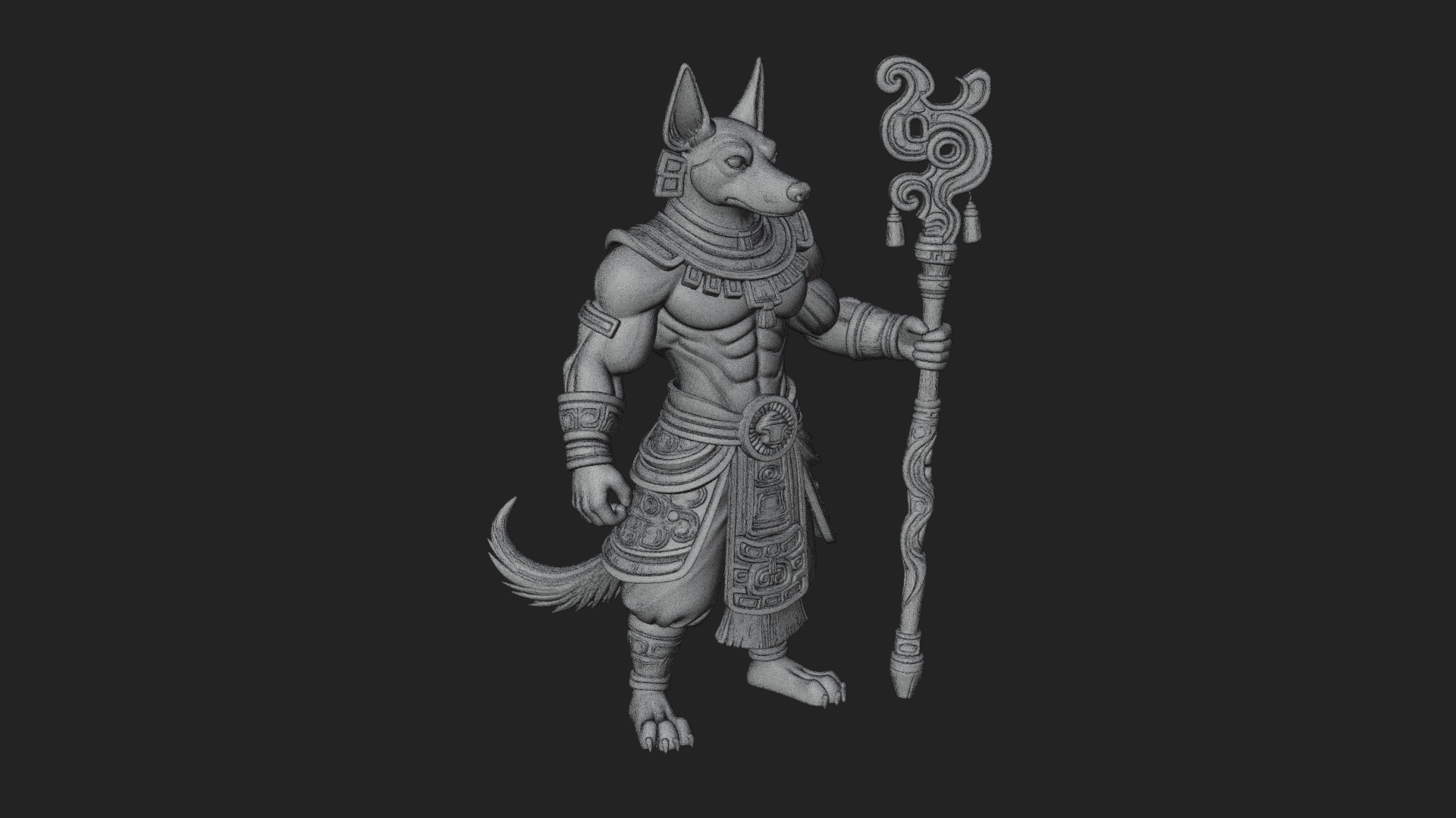 Anubis Egyptian God Statue Design 21 3D Print Model 3D Model