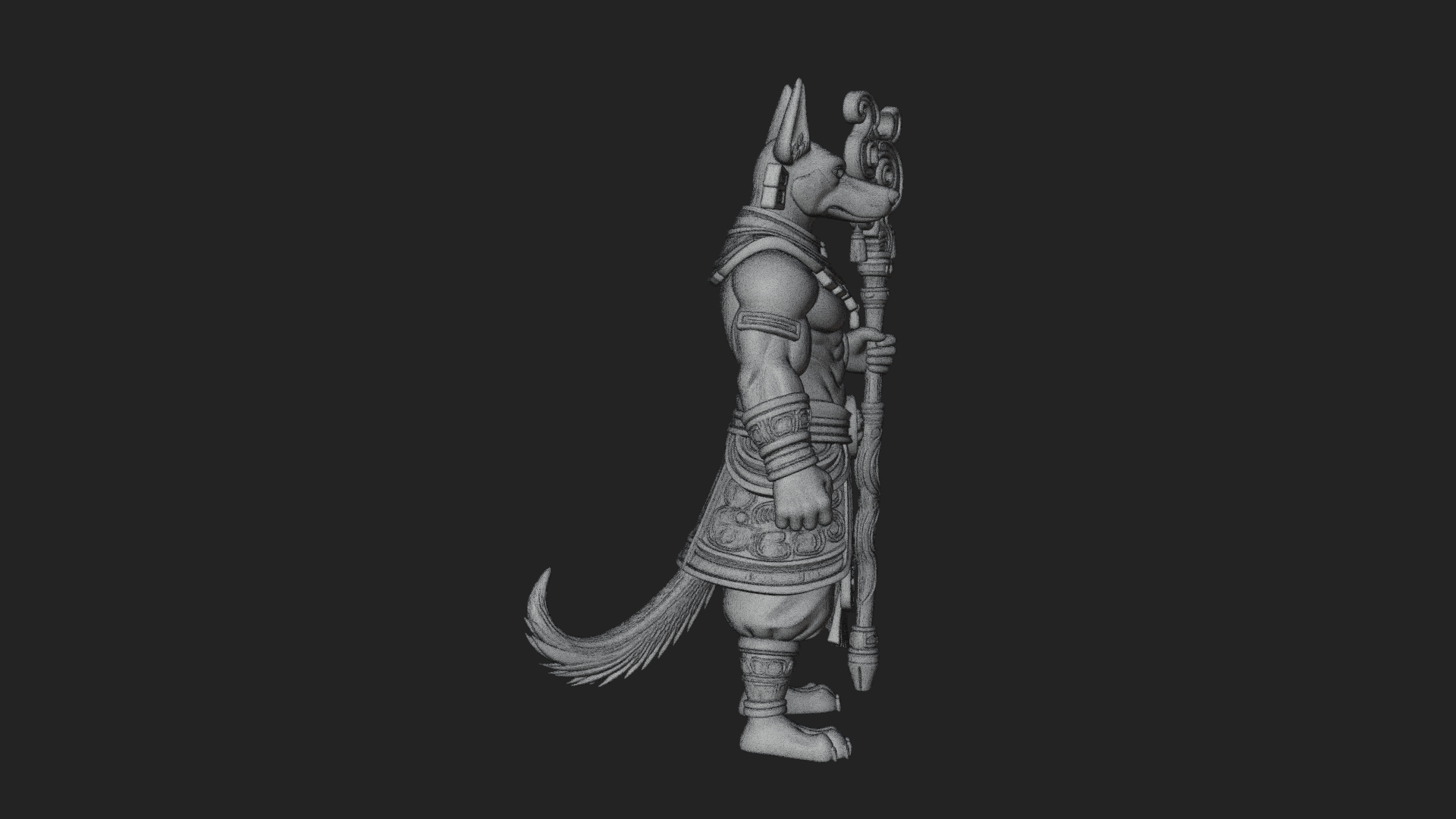 Anubis Egyptian God Statue Design 21 3D Print Model 3D Model