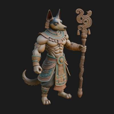 Anubis Egyptian God Statue Design 21 3D Print Model