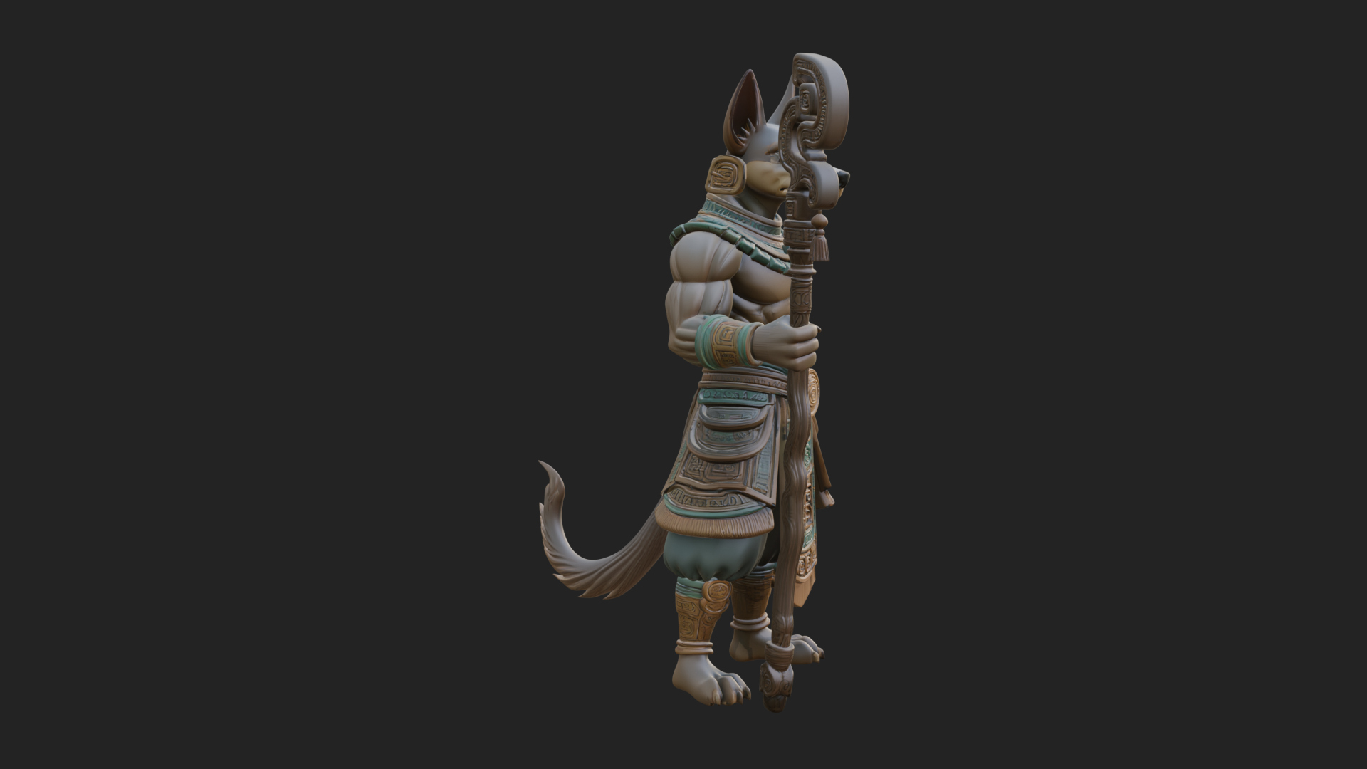 Anubis Egyptian God Statue Design 22 3D Print Model 3D Model